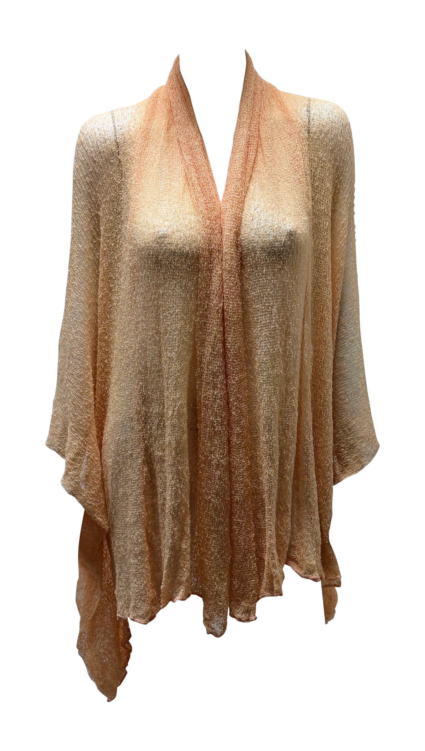 Womens Knit Shrug Boho Crochet Hood Cardigan Long Cover up Top Free Size 14-20 Apricot