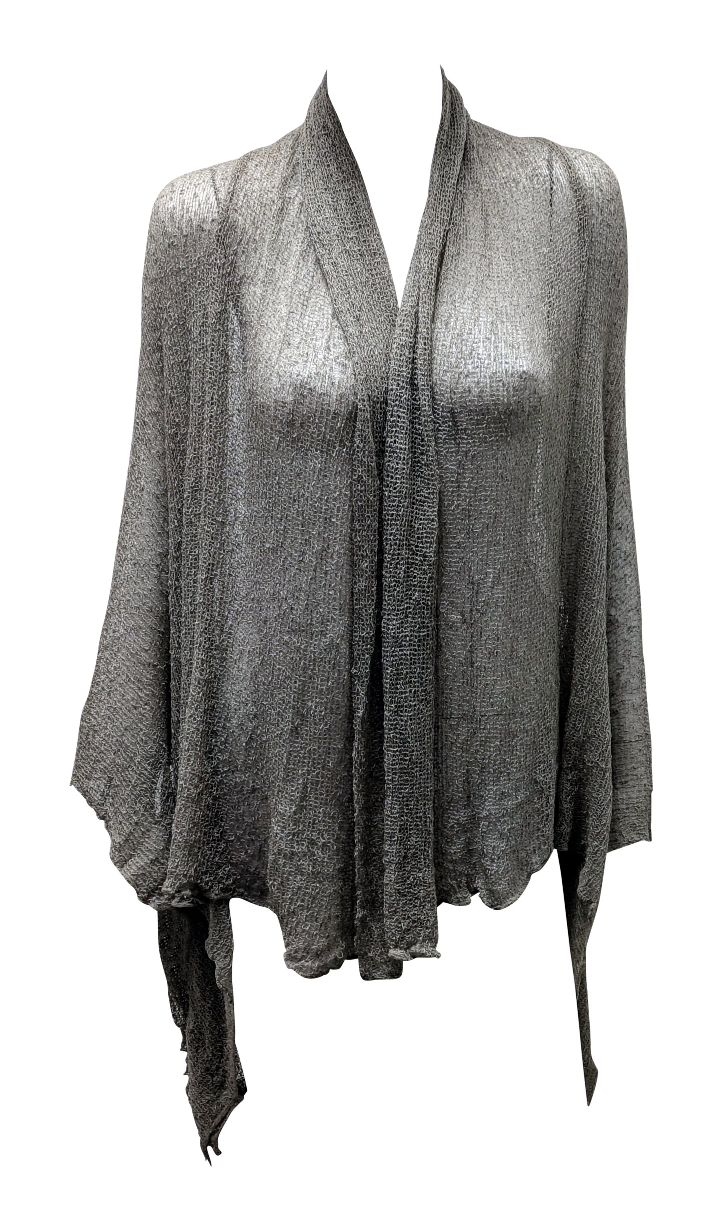 Womens Knit Shrug Boho Crochet Hood Cardigan Long Cover up Top Free Size 14-20 Taupe