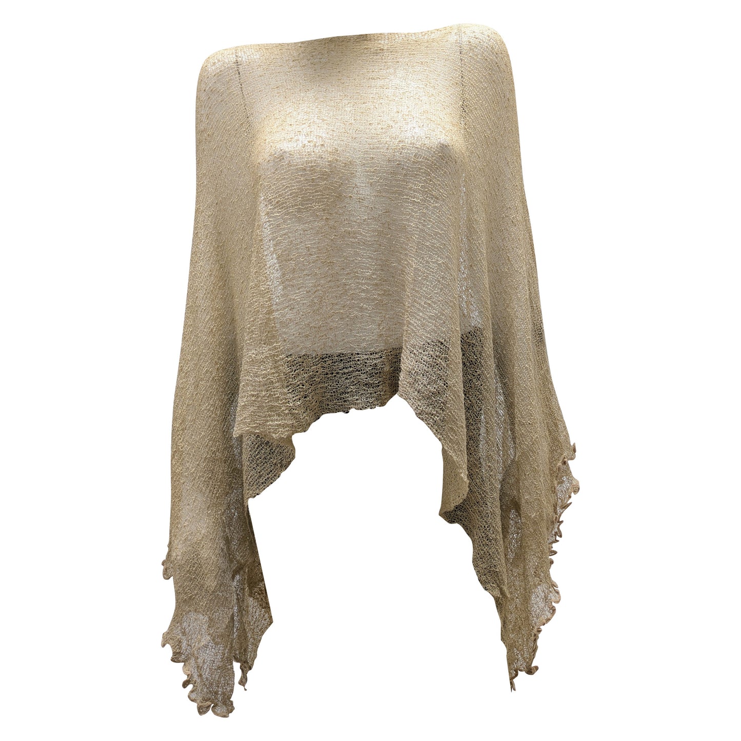 Plus Size Crochet Knit Poncho: Boho Pullover Shawl, Free Size 8-26 - Faun