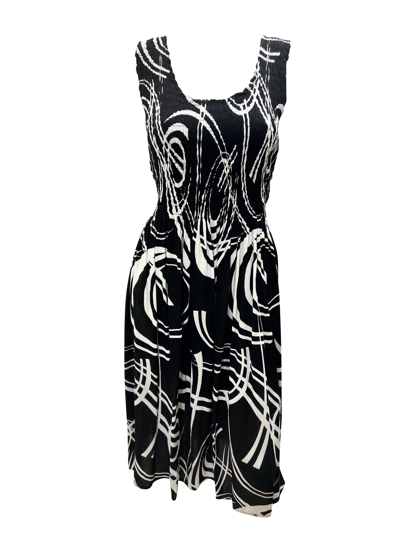 Womens Ladies Plus Size Curve Handmade Boho Abstract Print Maxi Elasticated Sleeveless Dress Free Size Up To UK SIZE 24 P16