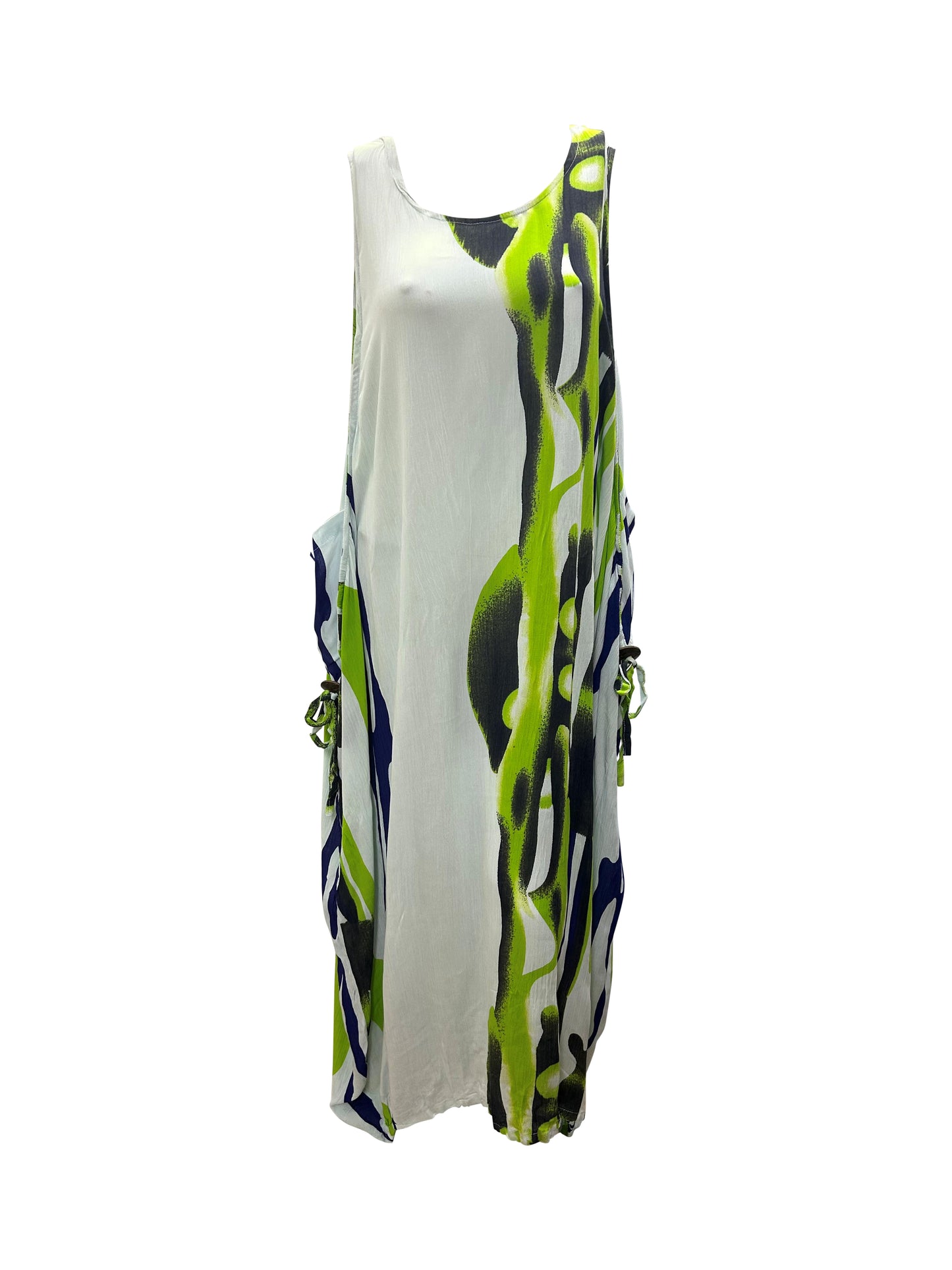 Womens Plus size Curve Dress Abstract Print Funky Bubble Pocket Maxi Free Size up to 24 - P27