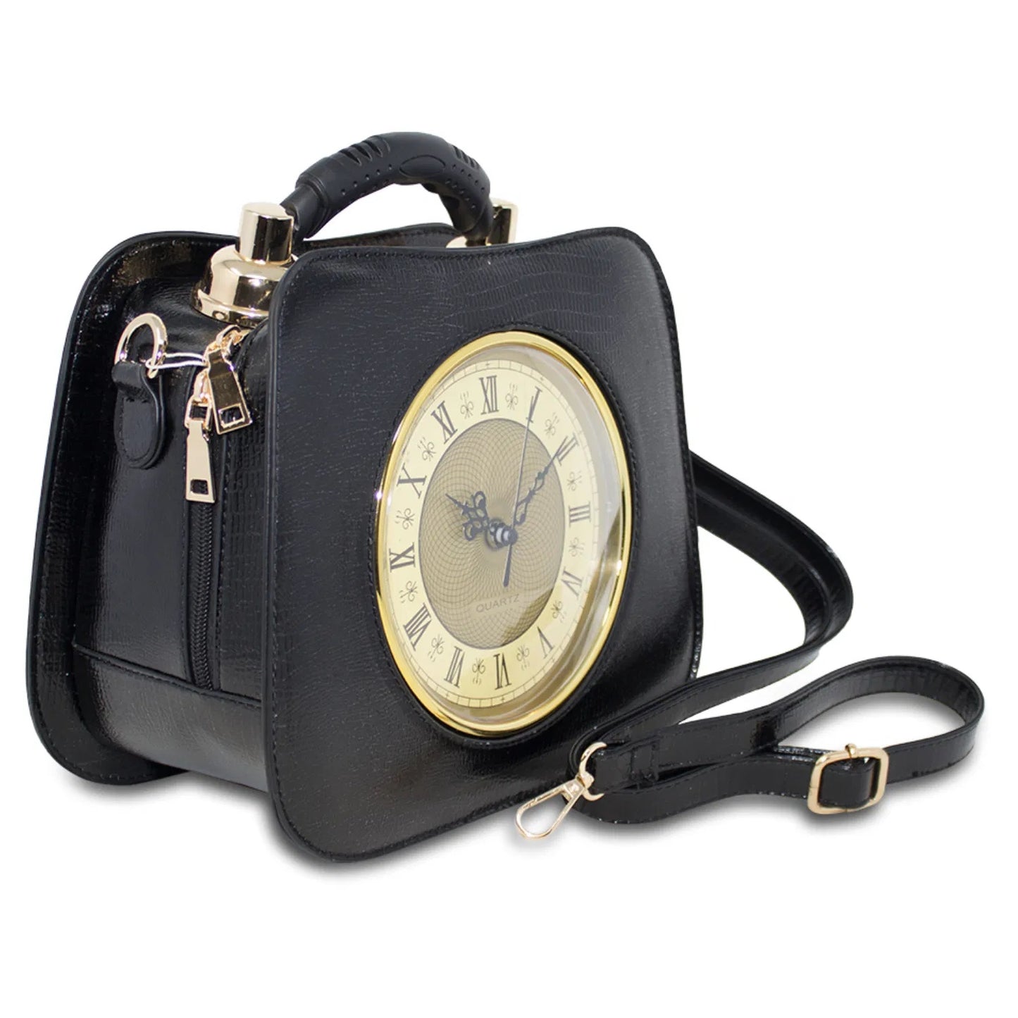 WOMEN'S RETRO CLOCK SHAPED NOVELTY HANDBAG-ROUND CROSS BODY BAG