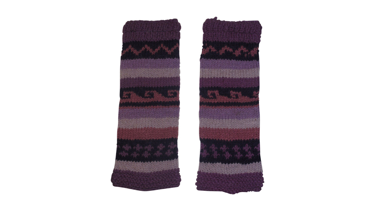Ladies Womens Winter 100% Wool Leg Warmers Hand Knit Fleece Lined With Side Zips P5