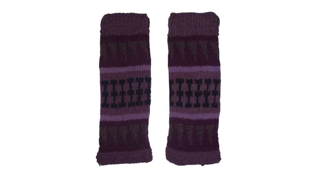 Ladies Womens Winter 100% Wool Leg Warmers Hand Knit Fleece Lined With Side Zips P6