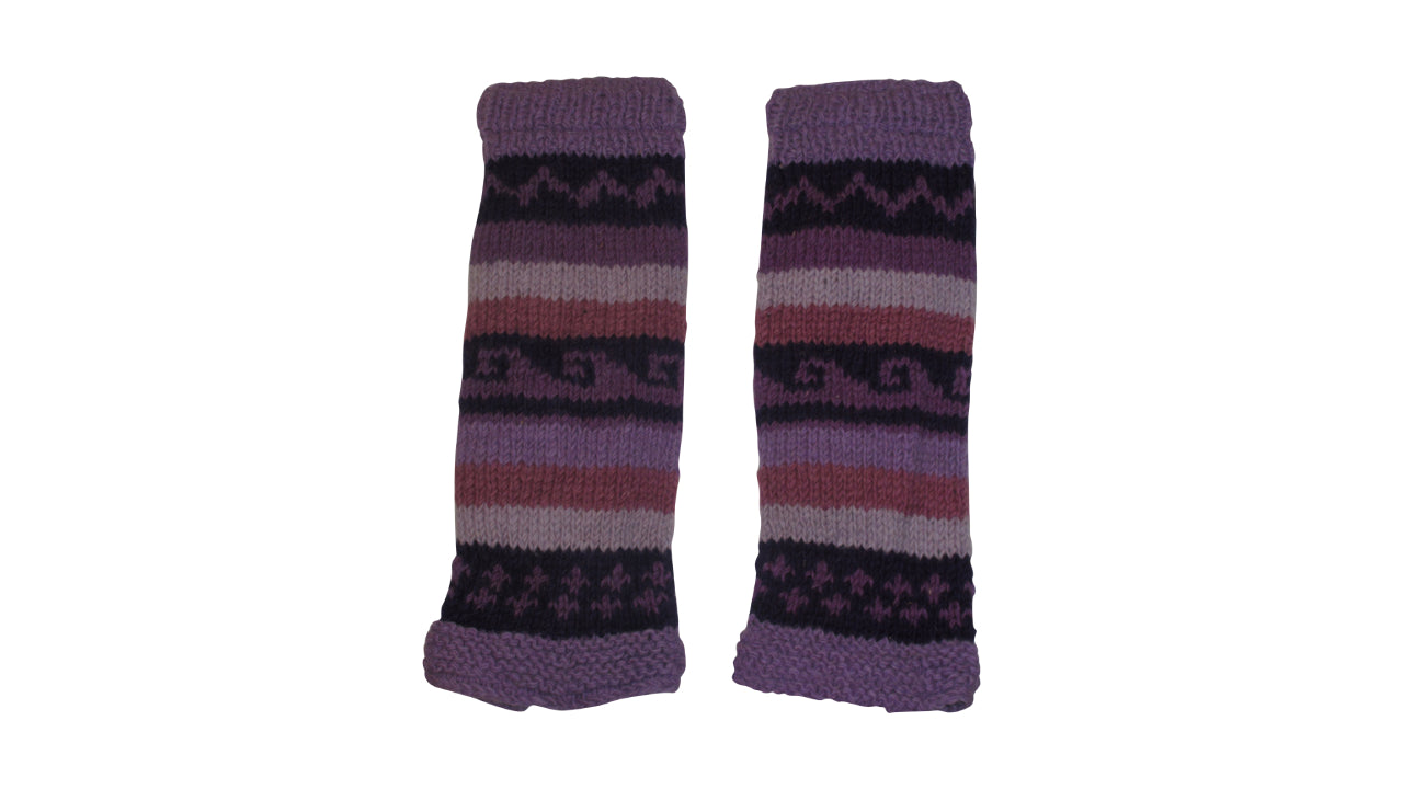 Ladies Womens Winter 100% Wool Leg Warmers Hand Knit Fleece Lined With Side Zips P8