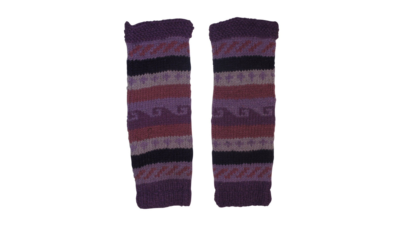 Ladies Womens Winter 100% Wool Leg Warmers Hand Knit Fleece Lined With Side Zips P9