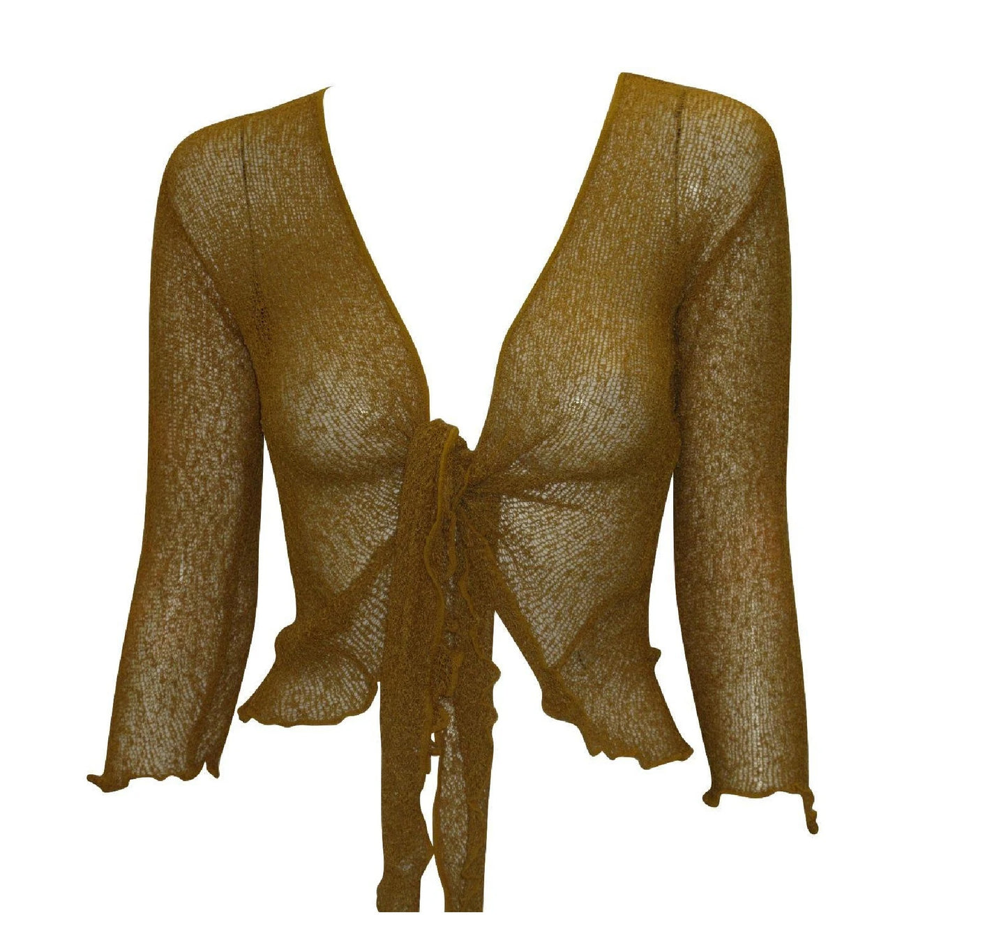 Women's Boho Knit Shrug Chic Crochet style Cardigan onesize Up To 20 Oat