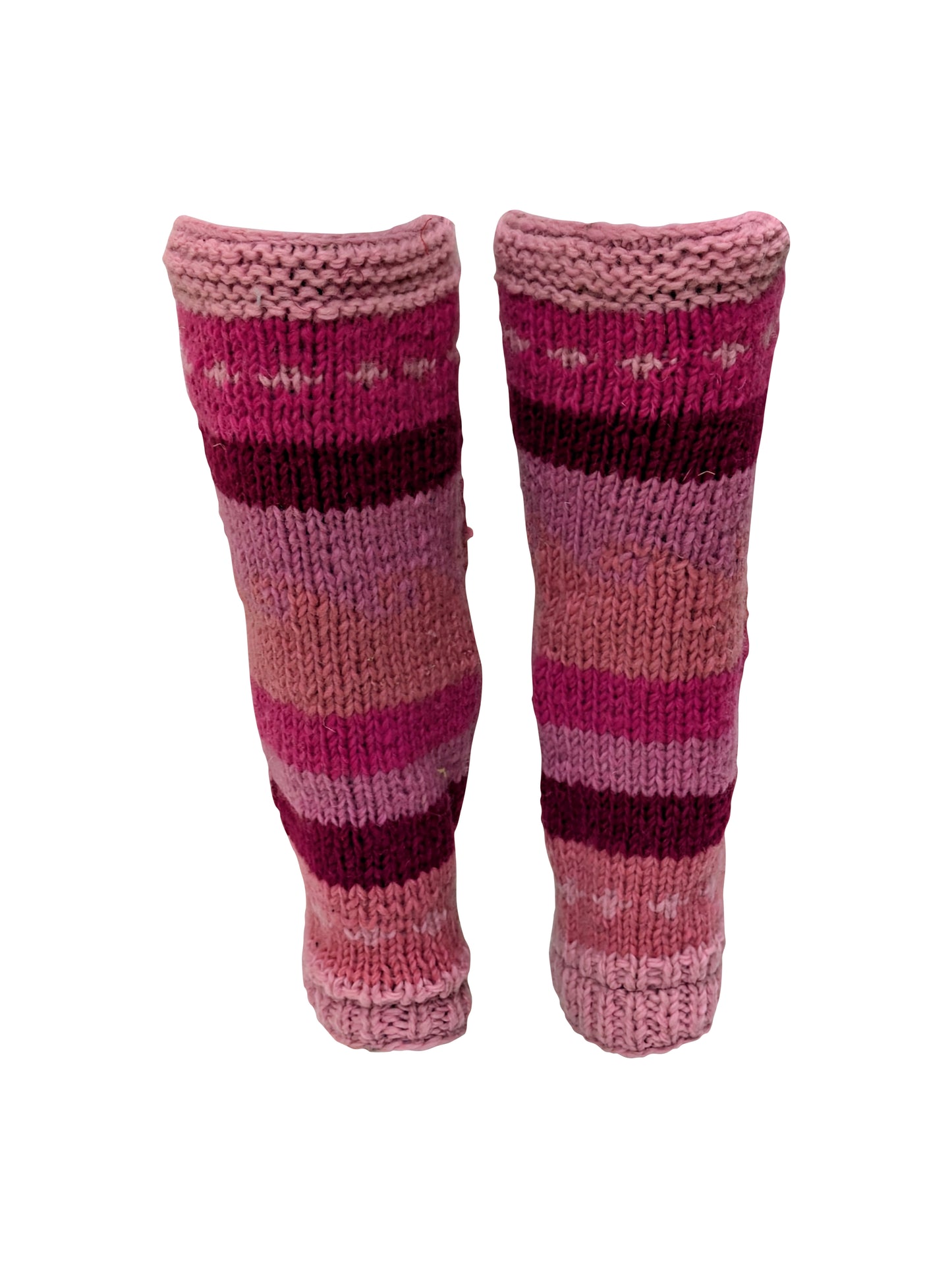 Ladies Womens Winter 100% Wool Leg Warmers Hand Knit Fleece Lined With Side Zips P8