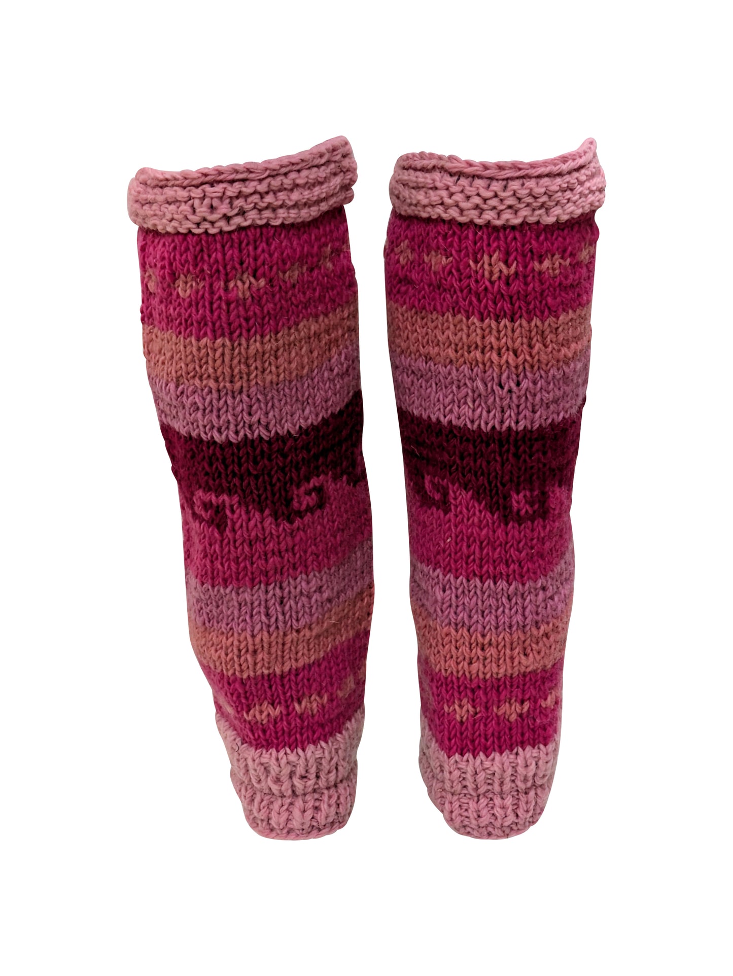Ladies Womens Winter 100% Wool Leg Warmers Hand Knit Fleece Lined With Side Zips P24