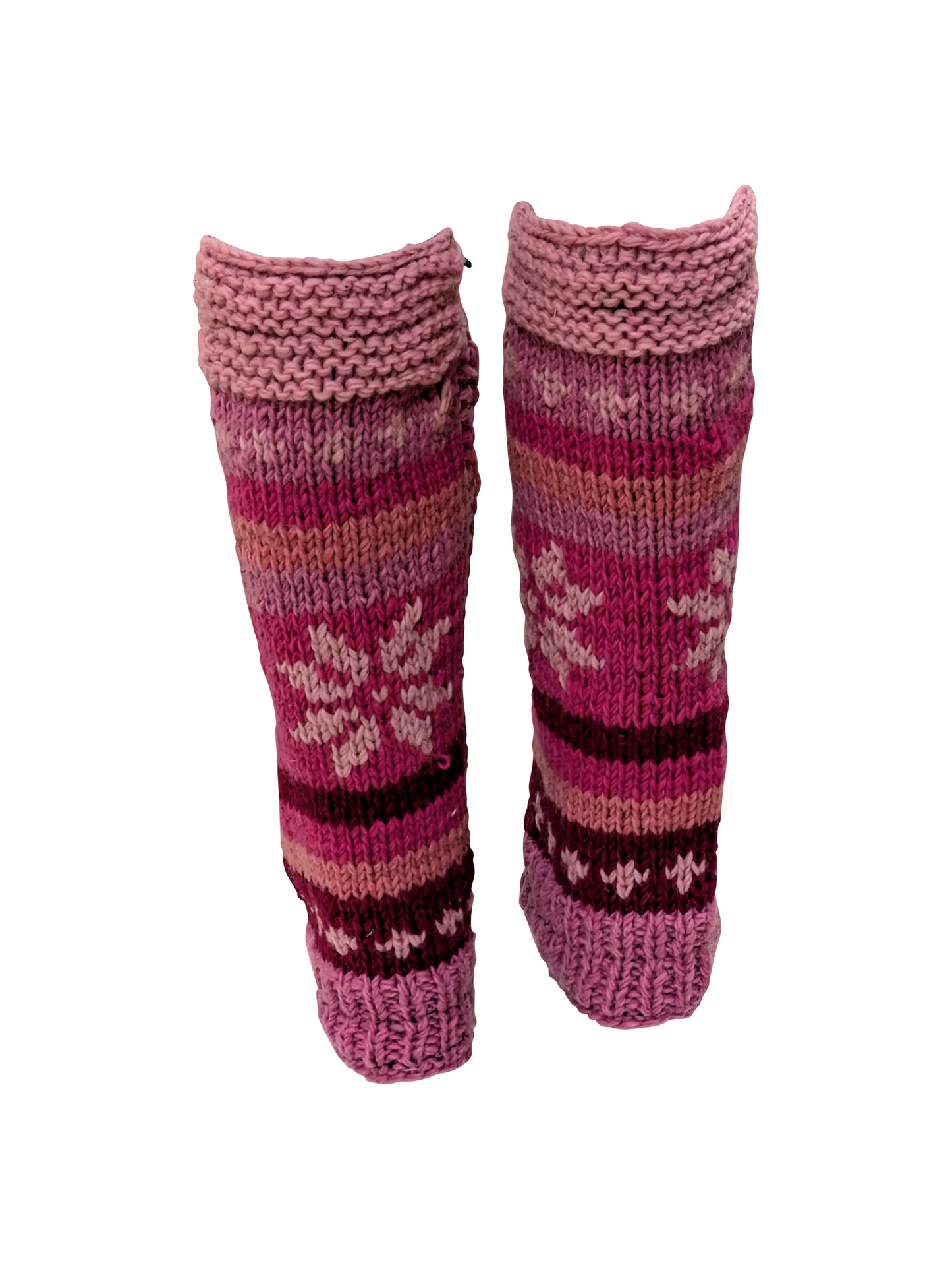 Ladies Womens Winter 100% Wool Leg Warmers Hand Knit Fleece Lined With Side Zips P6