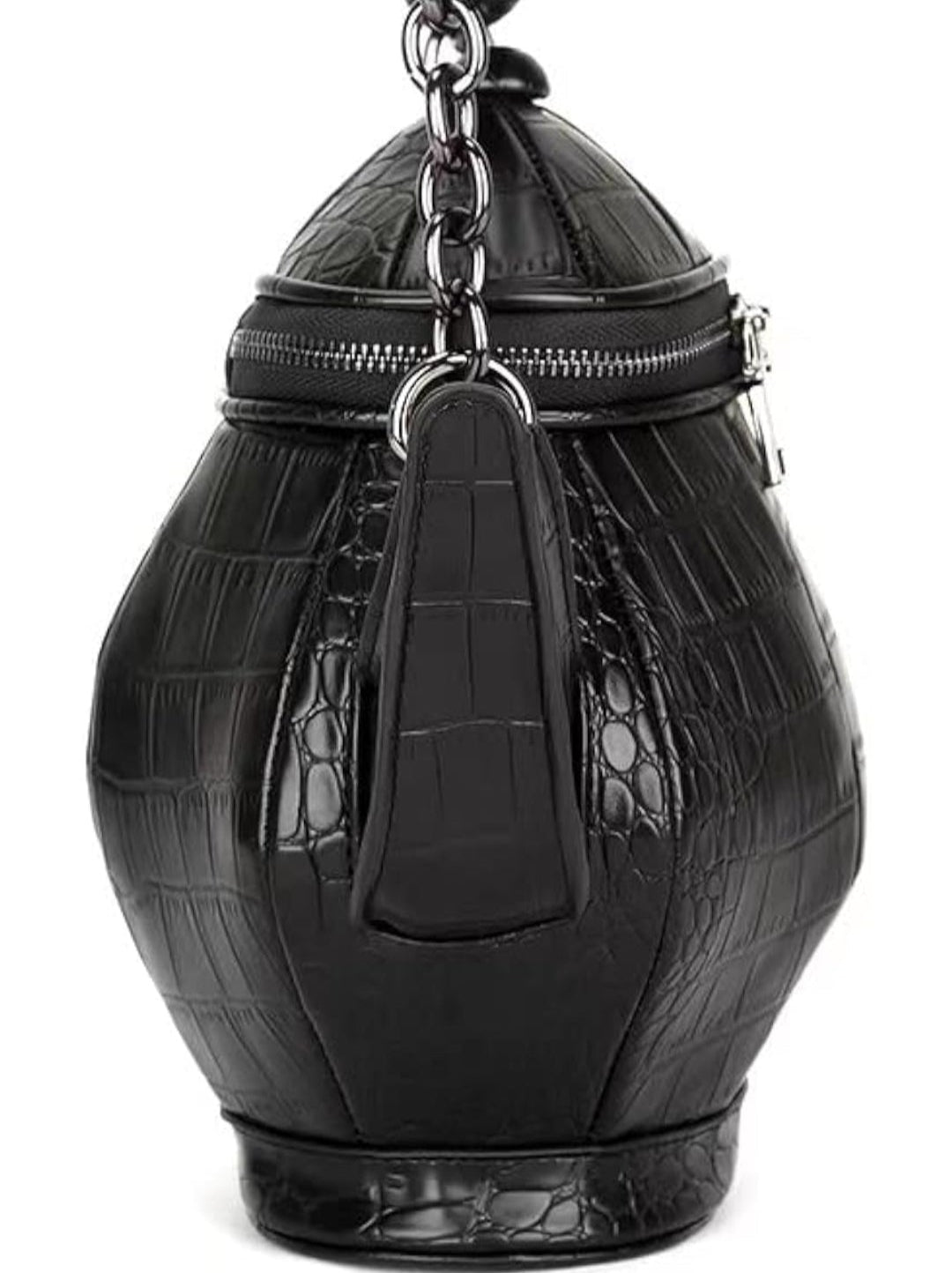 UNIQUE STATEMENT PIECE TEAPOT-SHAPED GOTHIC HANDBAG BLACK
