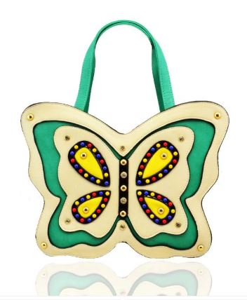 STATEMENT CUTE FAUX LEATHER HANDBAG RETRO 3D BUTTERFLY CROSSBODY BAG GREEN