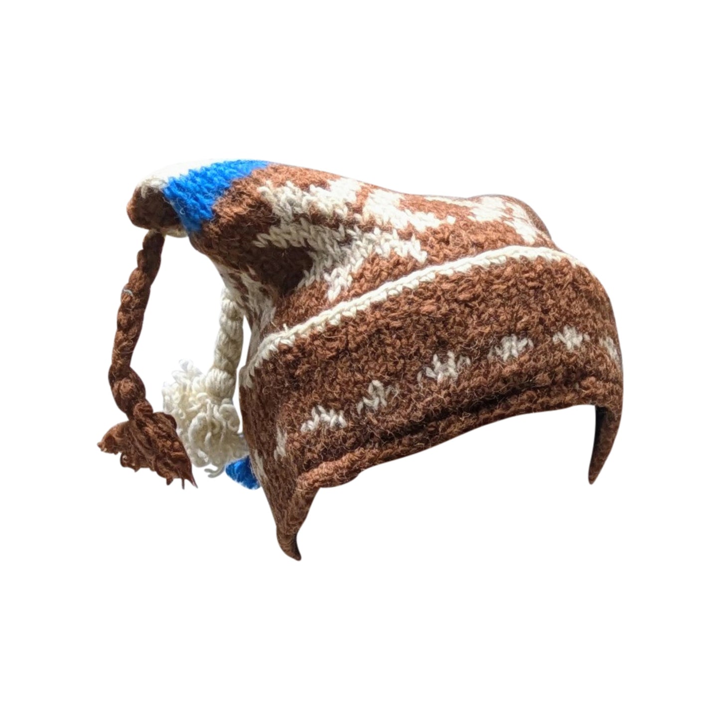 Hand Knit Recycled Wool Beanie: Fleece Lined Winter Hat - p96