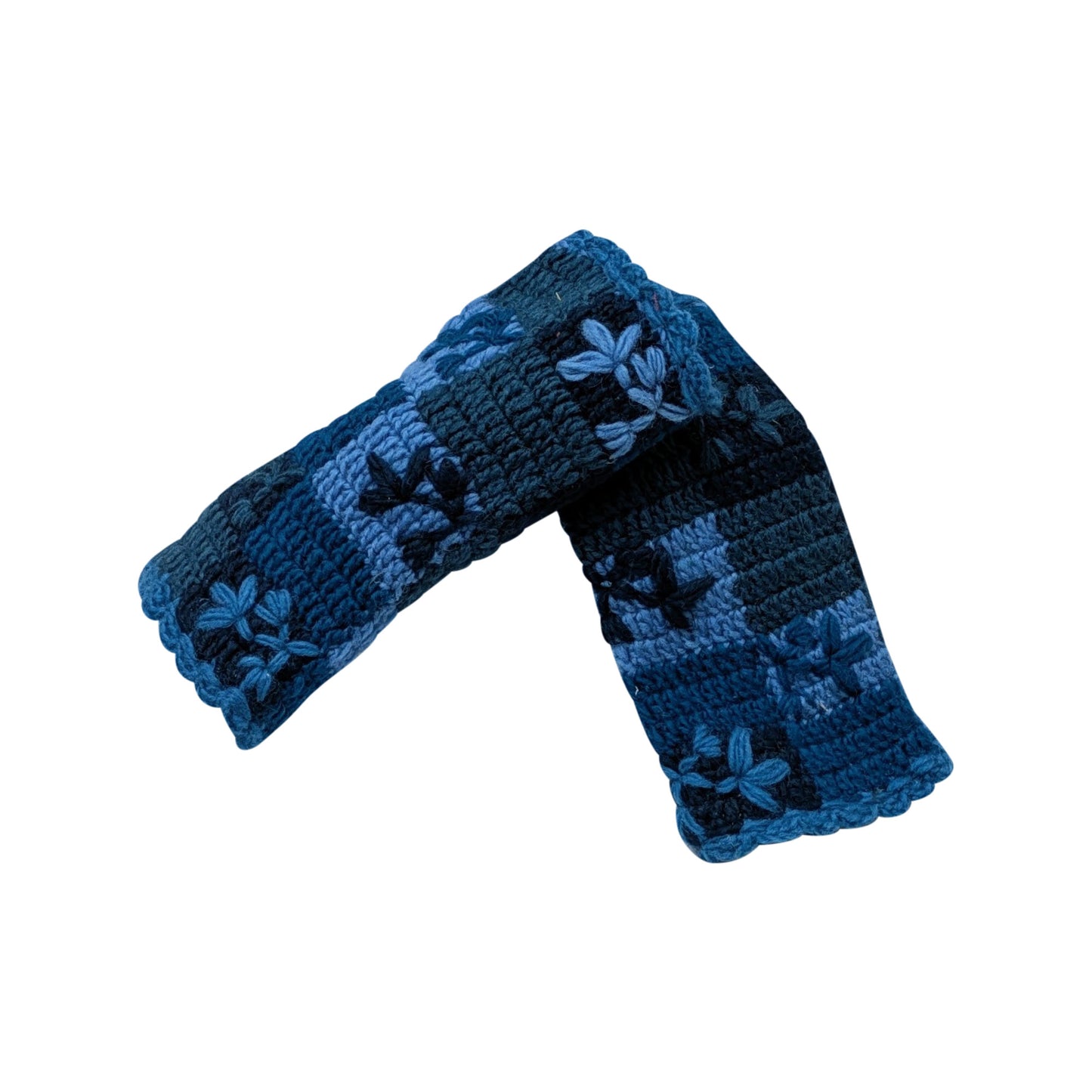 Handmade Crochet Stitch Handwarmers 100% Wool | Fleece Lined Fingerless Gloves One Size P7