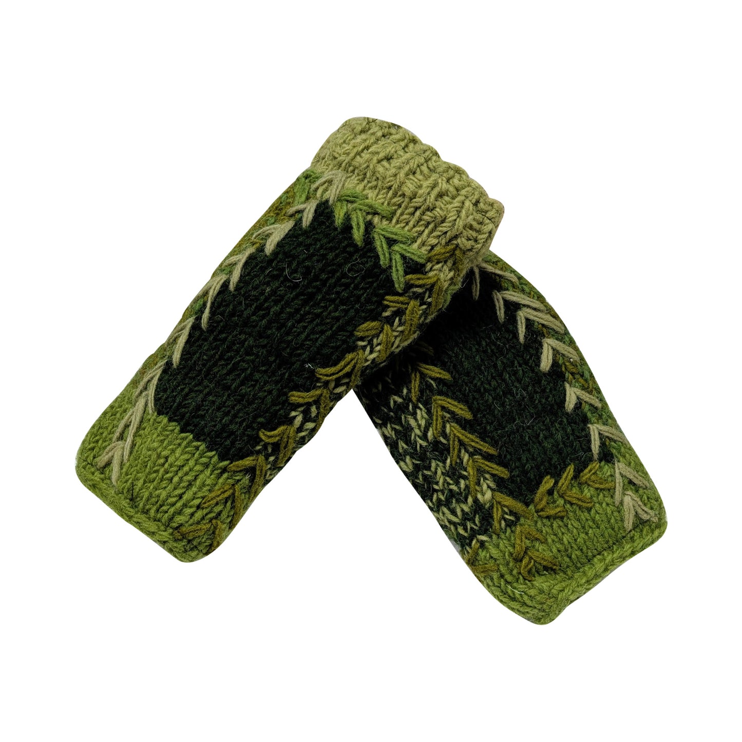 Handmade Crochet Stitch Handwarmers 100% Wool | Fleece Lined Fingerless Gloves One Size P18