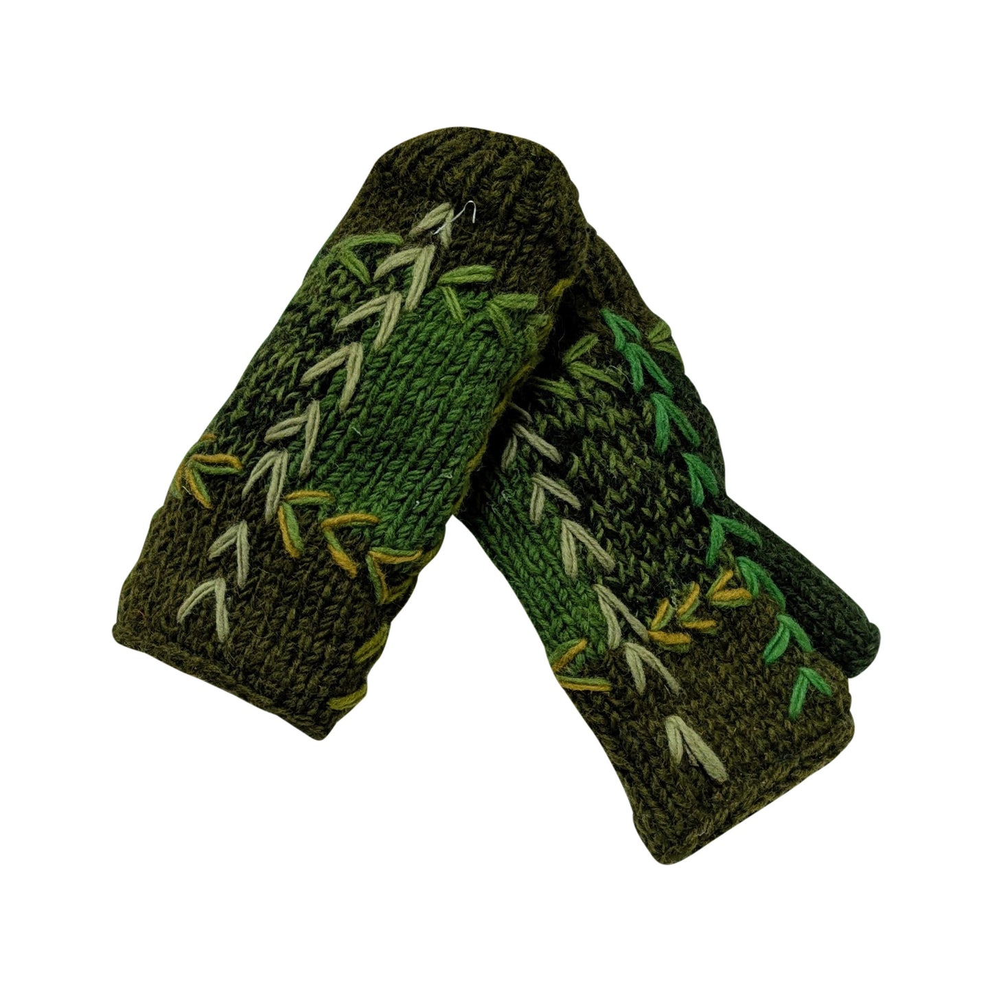 Handmade Crochet Stitch Handwarmers 100% Wool | Fleece Lined Fingerless Gloves One Size P19