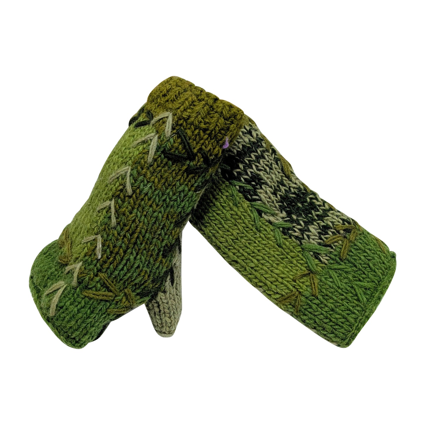 Handmade Crochet Stitch Handwarmers 100% Wool | Fleece Lined Fingerless Gloves One Size P20