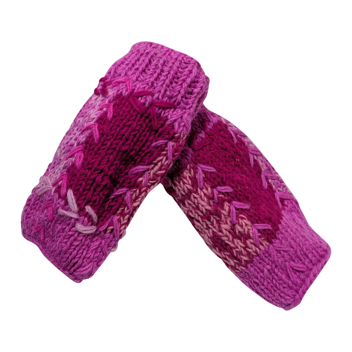 Handmade Crochet Stitch Handwarmers 100% Wool | Fleece Lined Fingerless Gloves One Size P23
