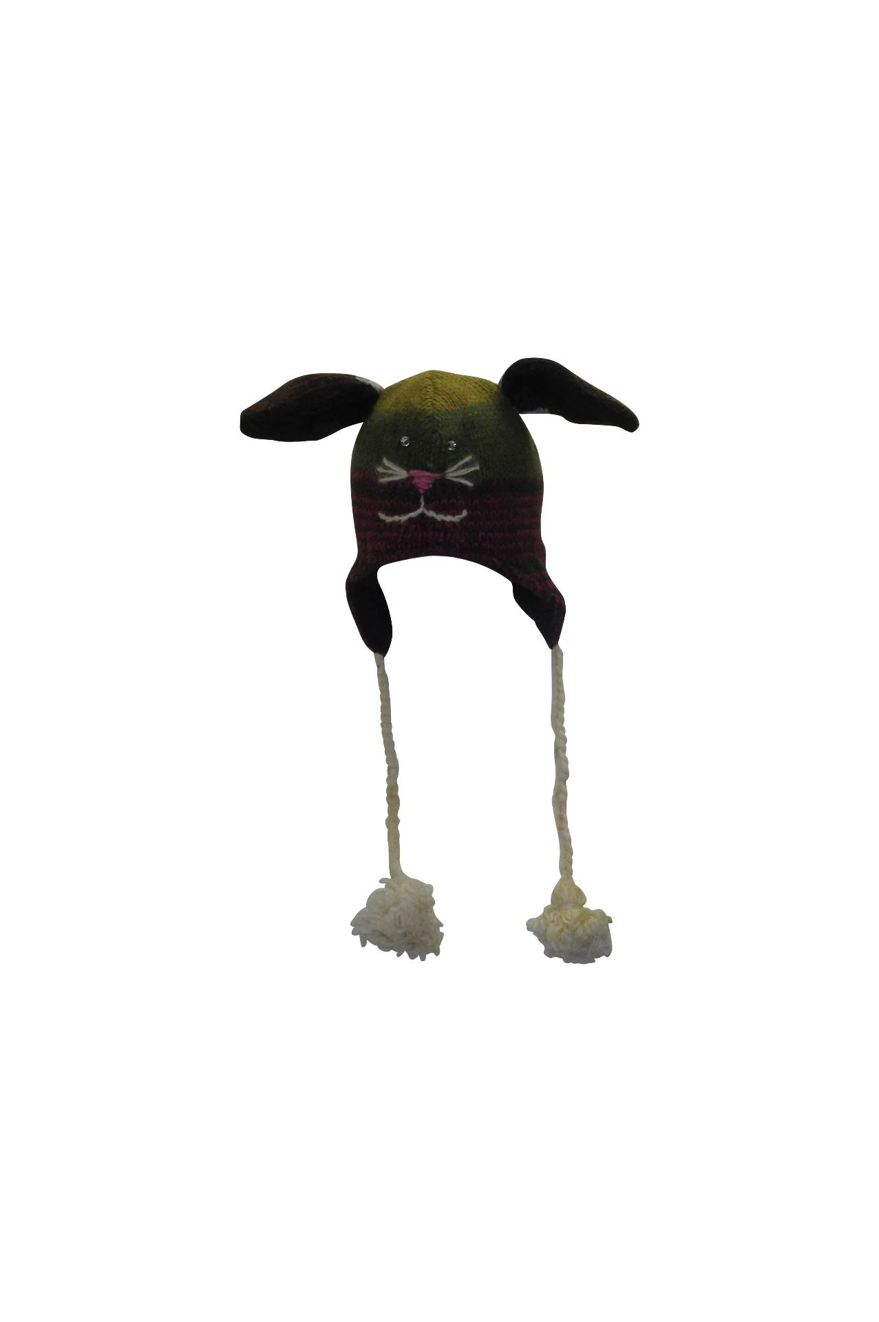 Handmade Wool Knit Animal Character Hat with Fleece Lining - P146