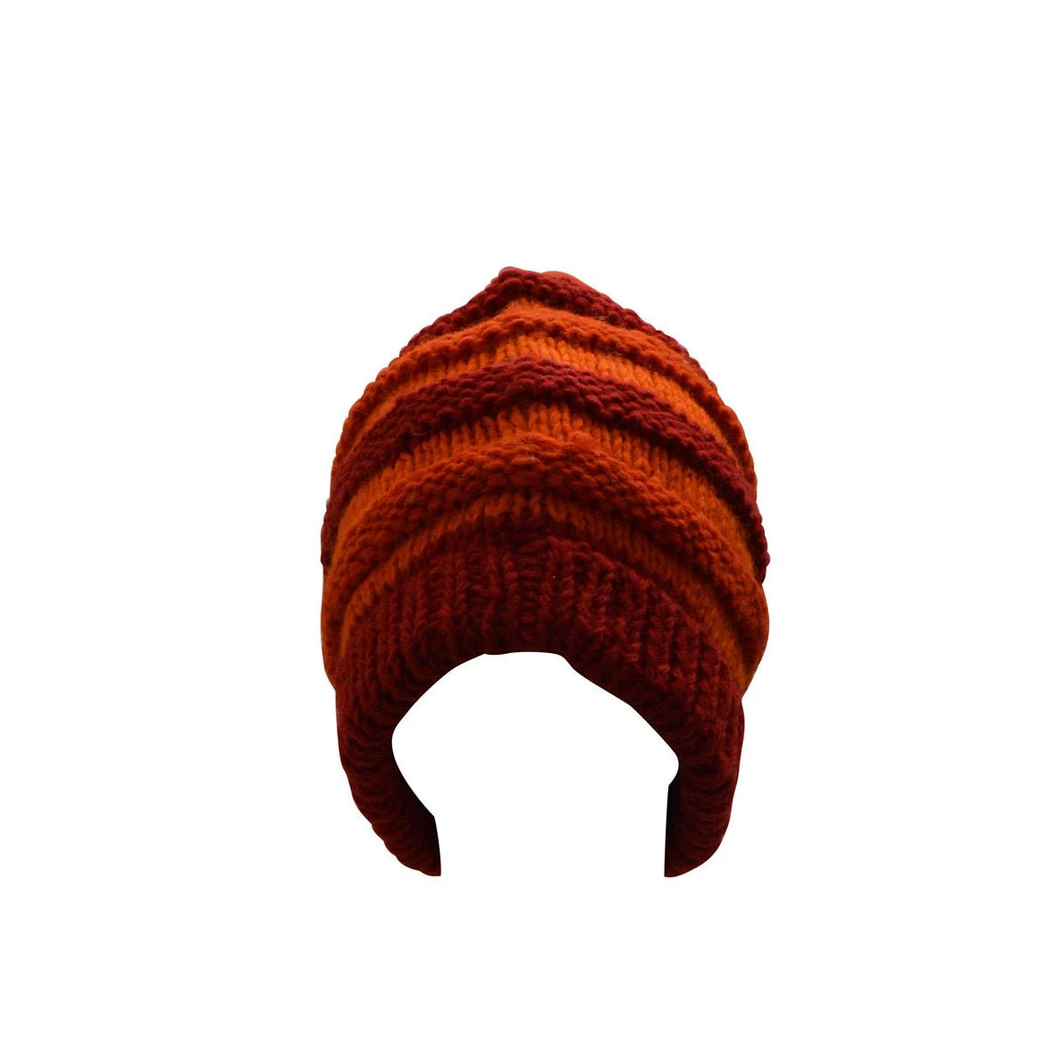 Handmade Wool Knit Beanie: Stripey Fleece-Lined Winter Hat