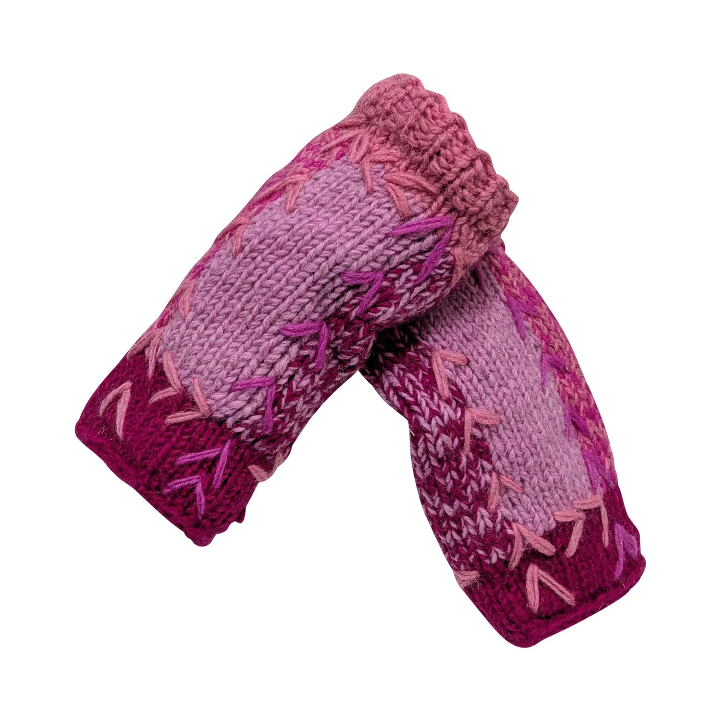 Handmade Crochet Stitch Handwarmers 100% Wool | Fleece Lined Fingerless Gloves One Size P11