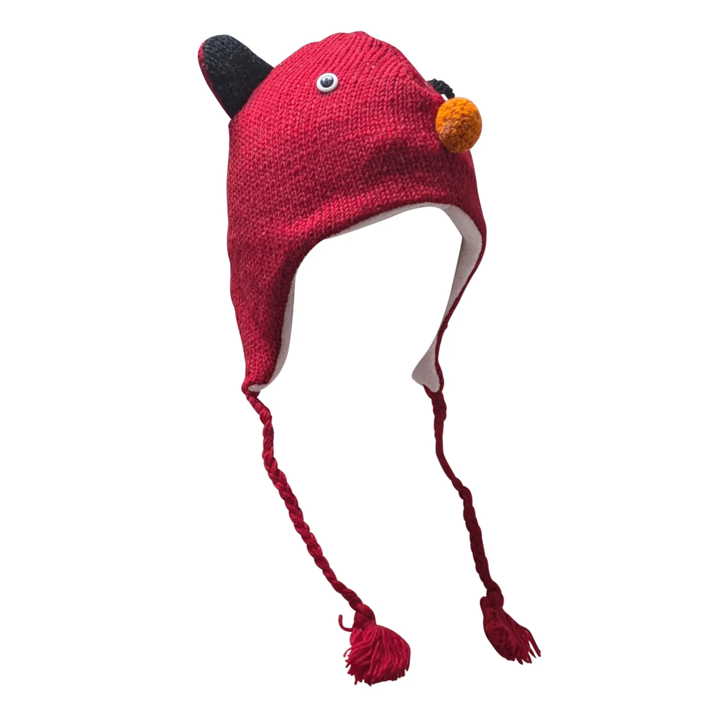 Handmade Wool Knit Animal Character Hat with Fleece Lining - P55