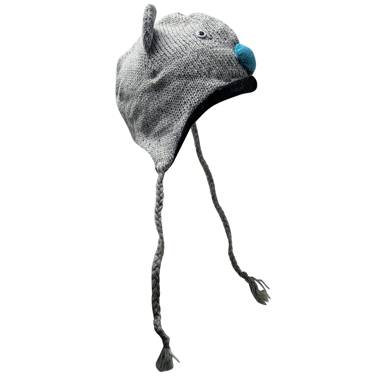 Handmade Wool Knit Animal Character Hat with Fleece Lining - P166