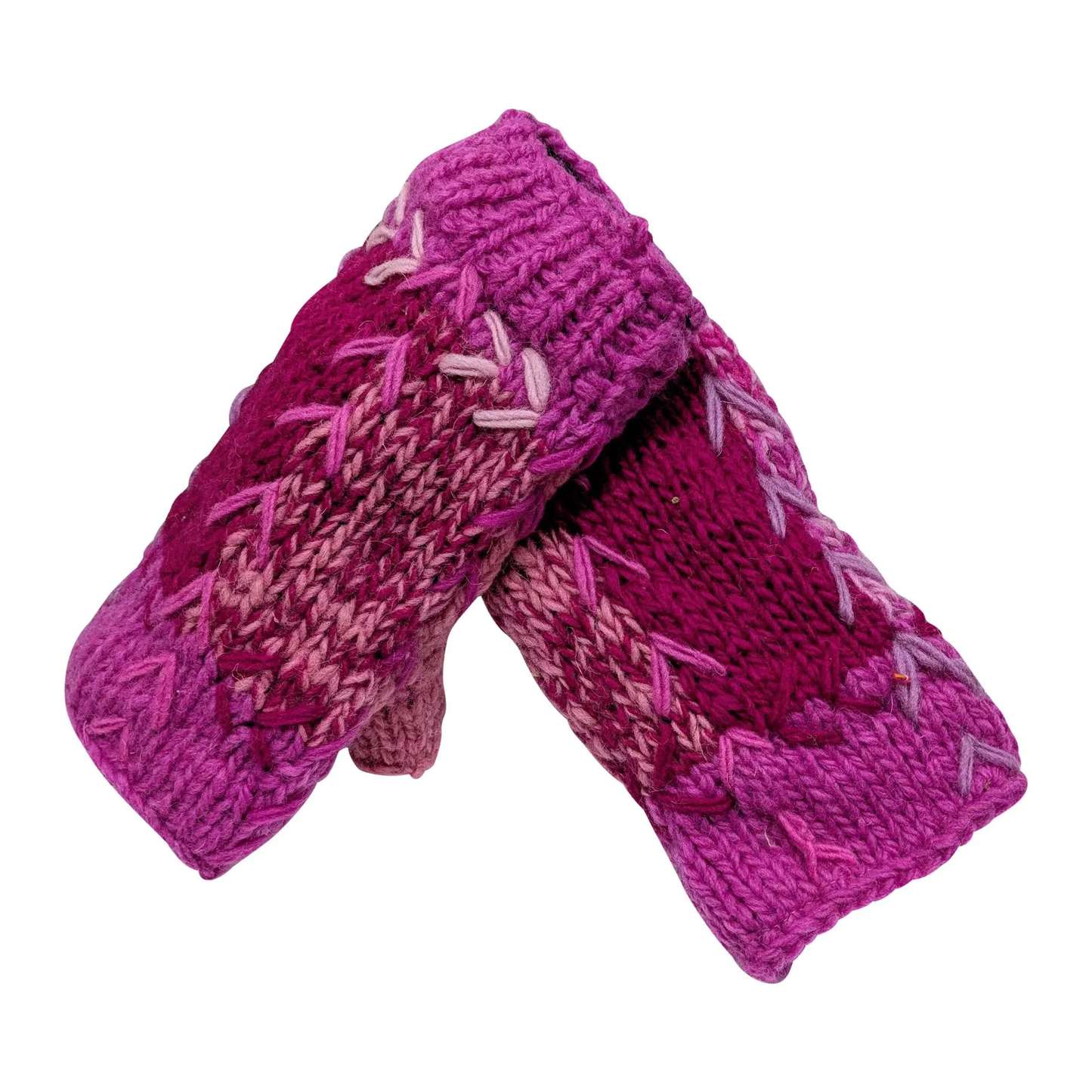 Handmade Crochet Stitch Handwarmers 100% Wool | Fleece Lined Fingerless Gloves One Size P29