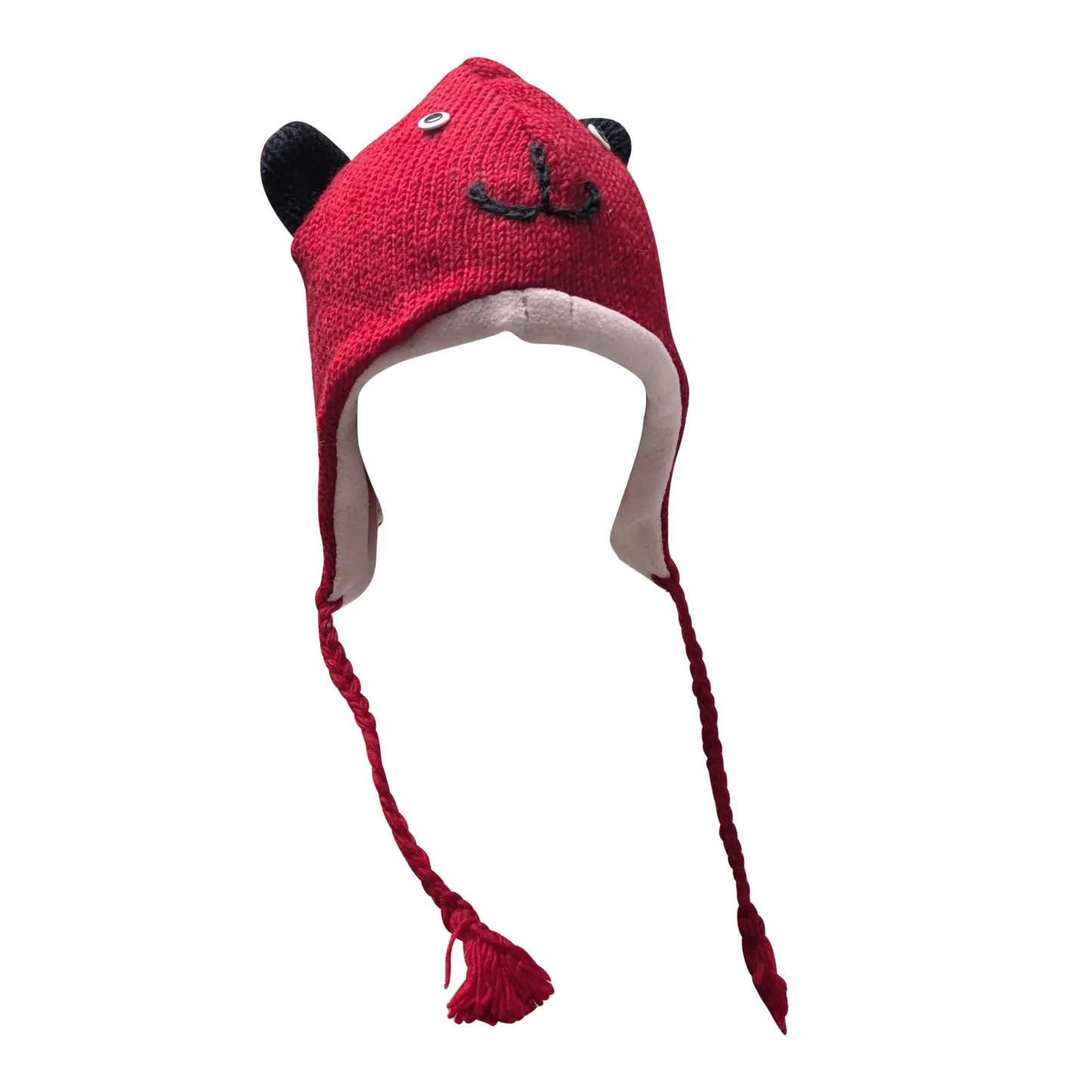 Handmade Wool Knit Animal Character Hat with Fleece Lining - P60