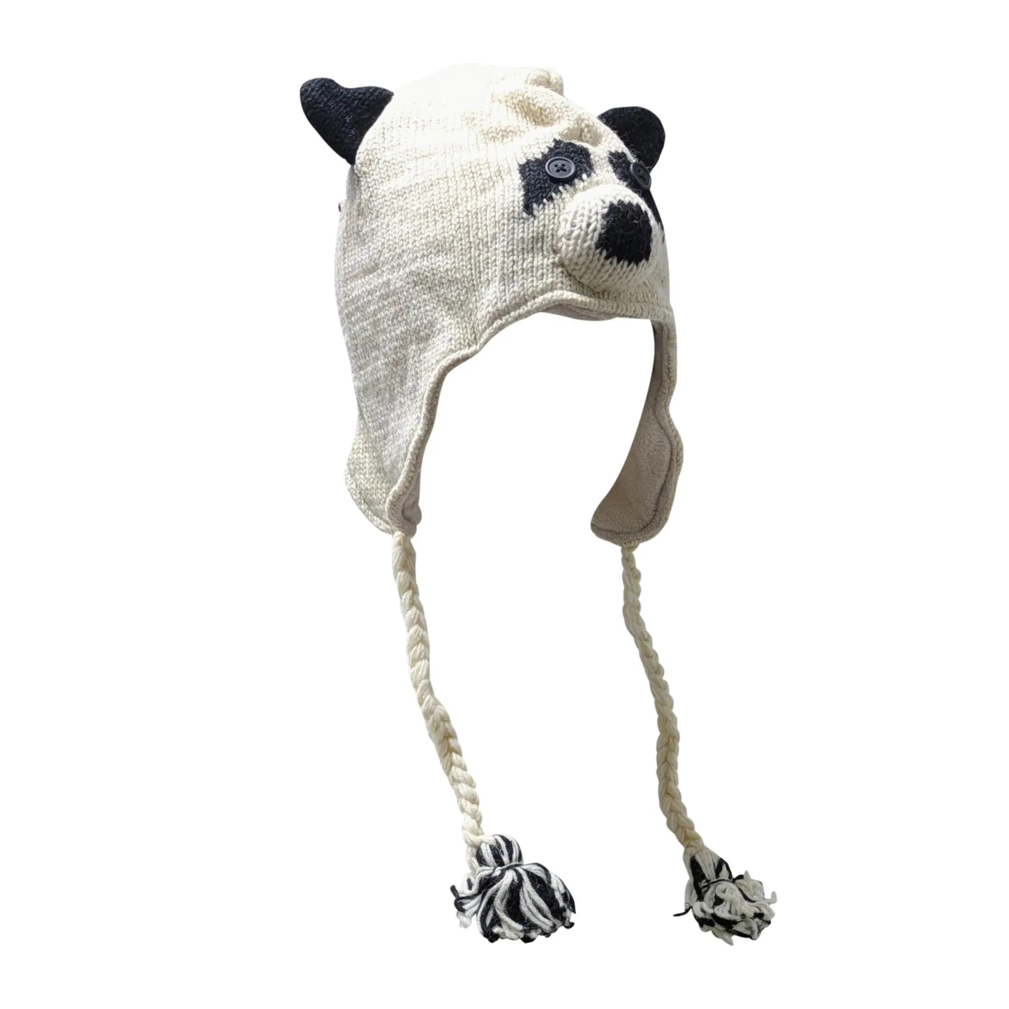 Handmade Wool Knit Animal Character Hat with Fleece Lining - P232