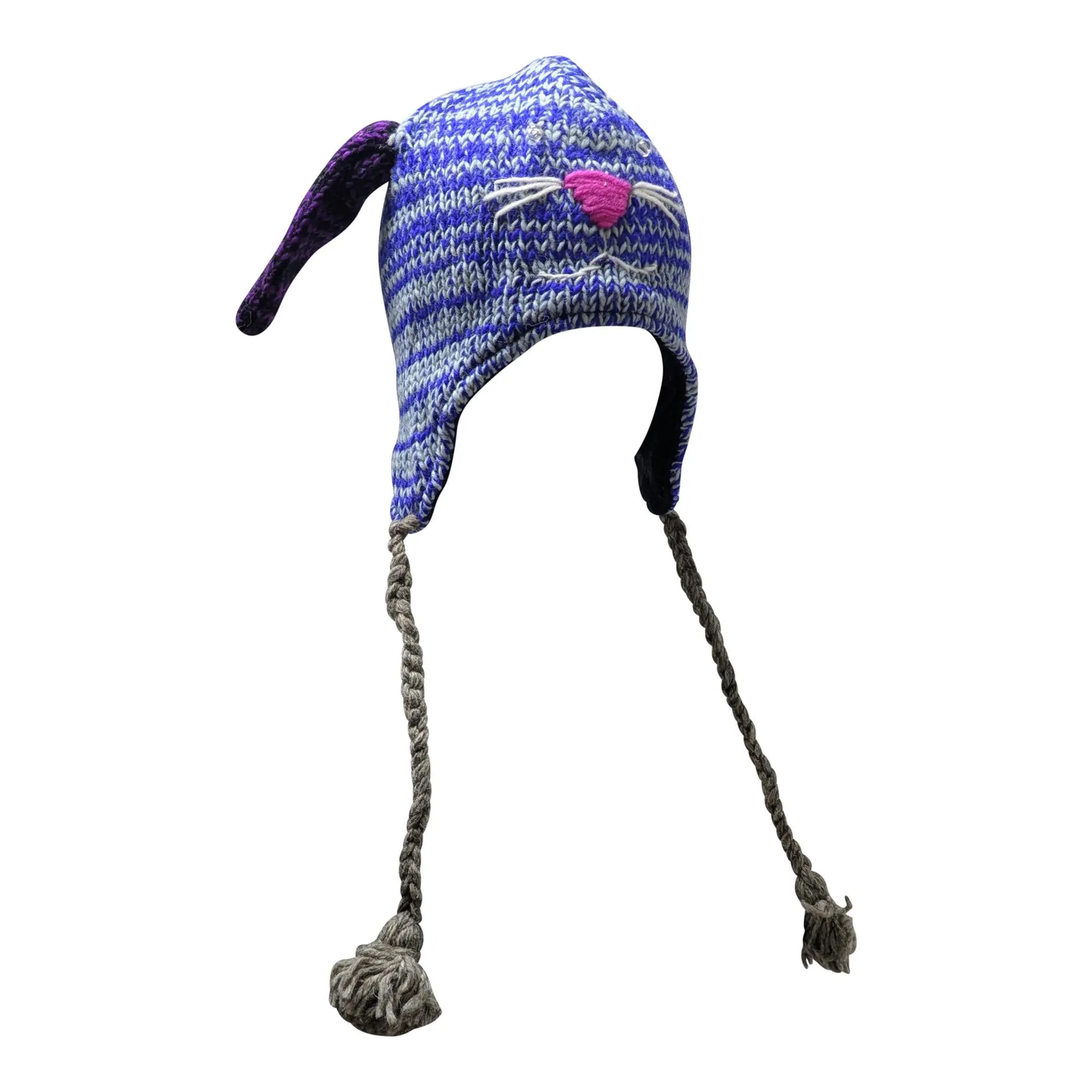 Handmade Wool Knit Animal Character Hat with Fleece Lining - P85