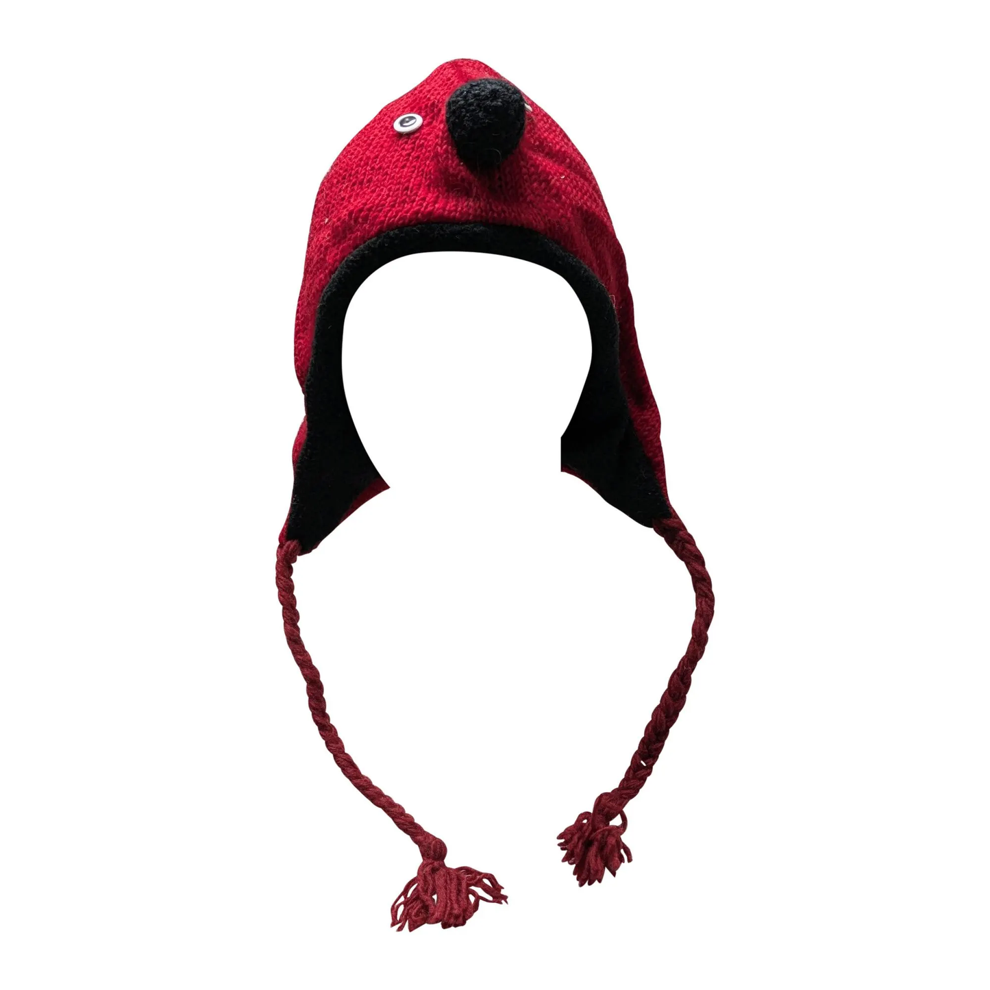 Handmade Wool Knit Animal Character Hat with Fleece Lining - P58