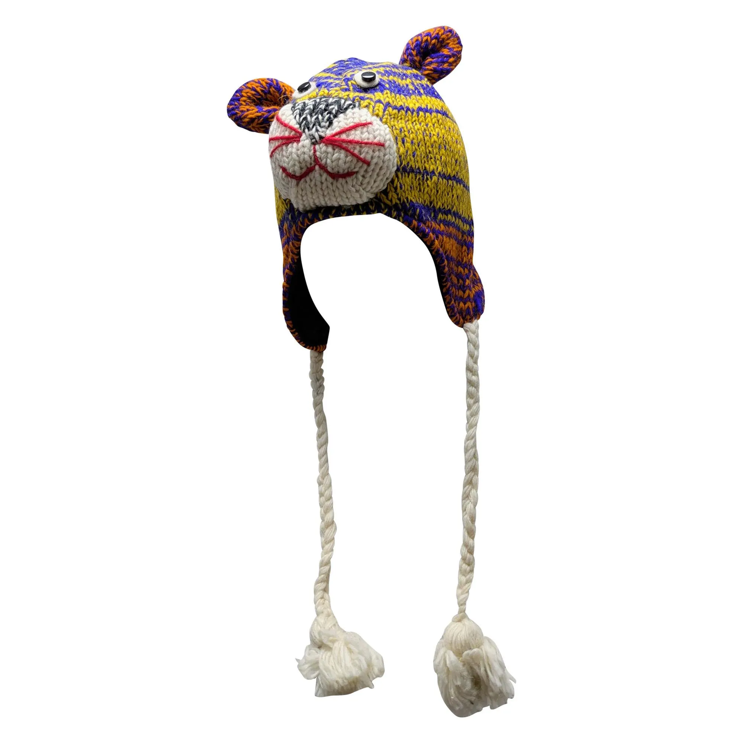 Handmade Wool Knit Animal Character Hat with Fleece Lining - P177