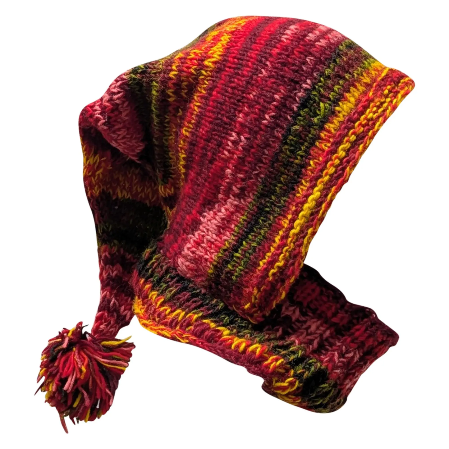 Hand Knit 100% Wool Unisex Snood Neckwarmer Boho Winter Hat P2