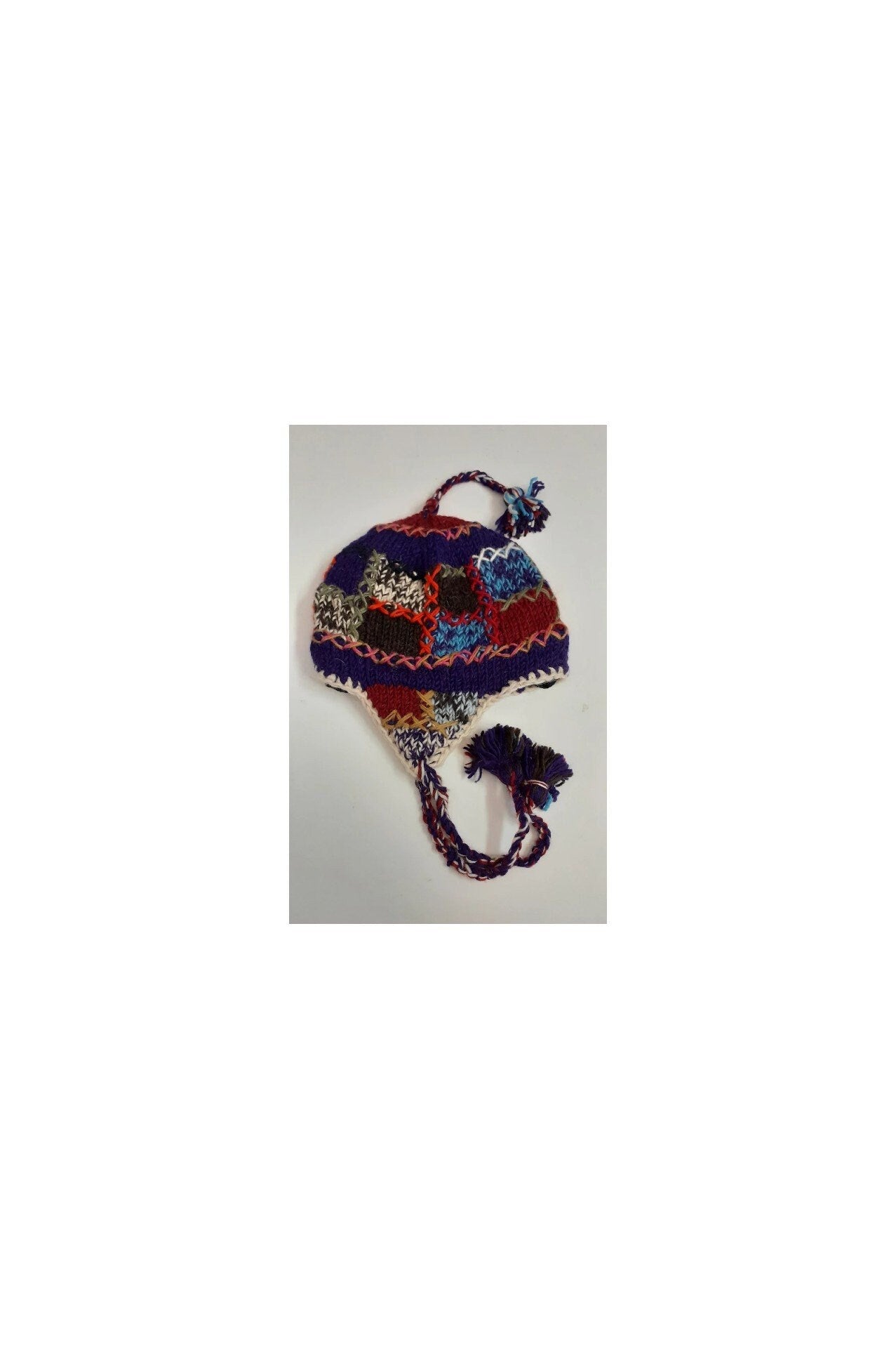 Hand Knit Wool Hat: Unisex Fleece Lined Winter Bobble Tassel - P81