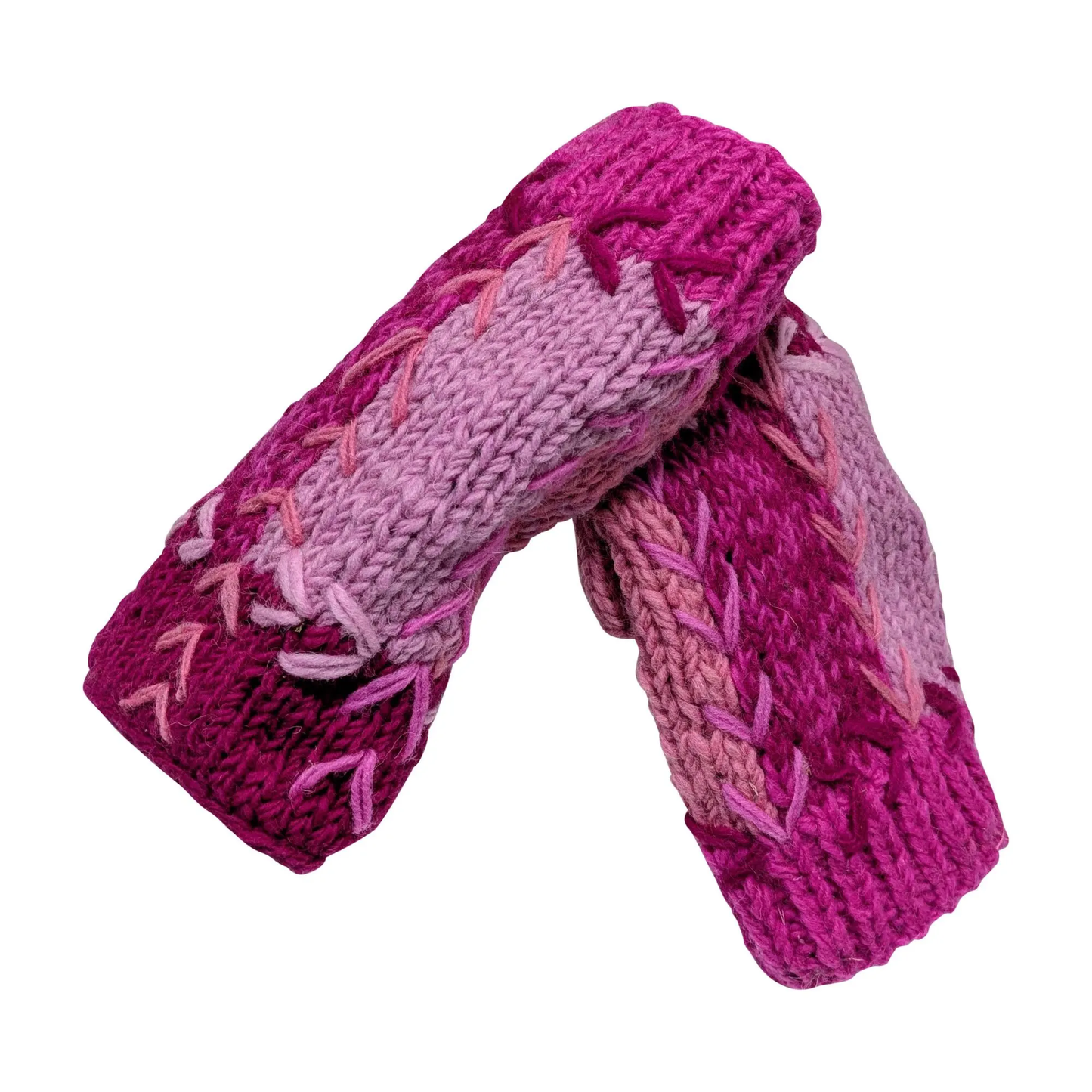 Handmade Crochet Stitch Handwarmers 100% Wool | Fleece Lined Fingerless Gloves One Size P16