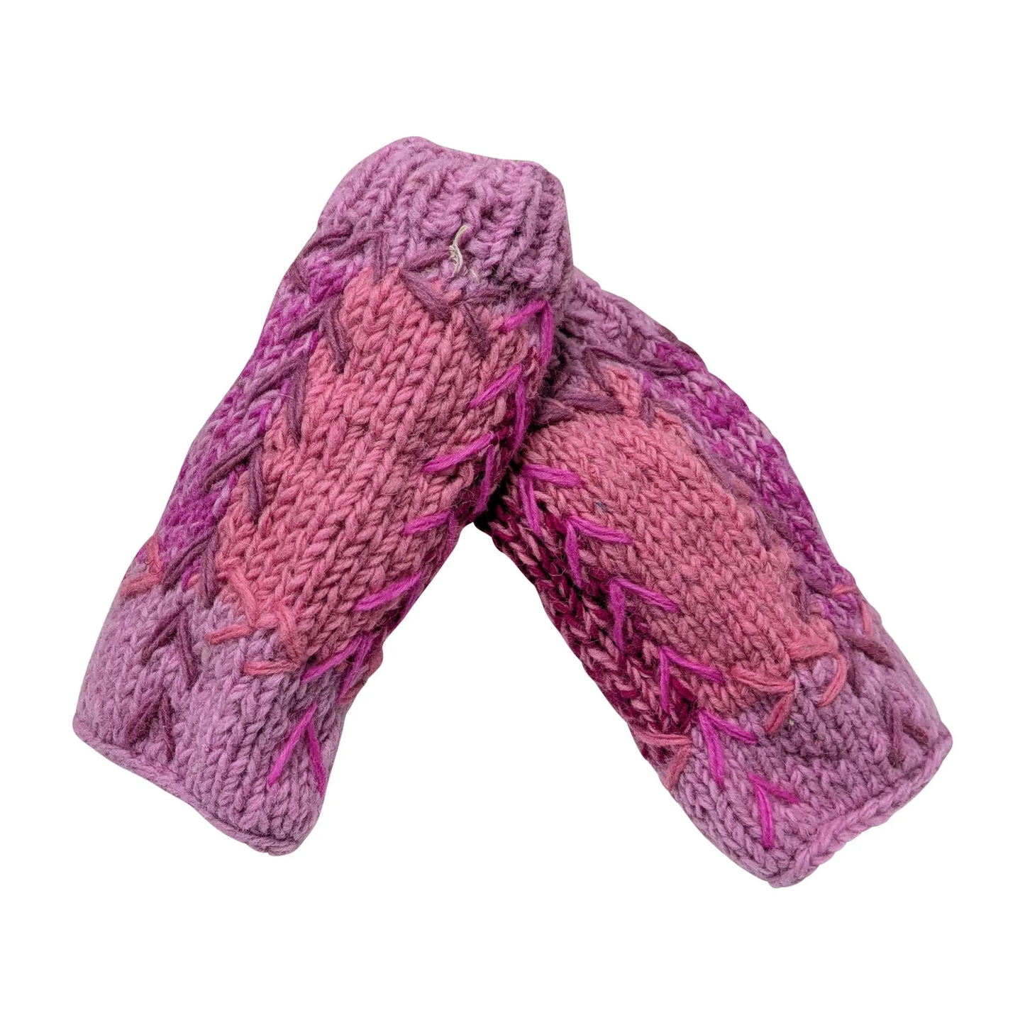 Handmade Crochet Stitch Handwarmers 100% Wool | Fleece Lined Fingerless Gloves One Size P20