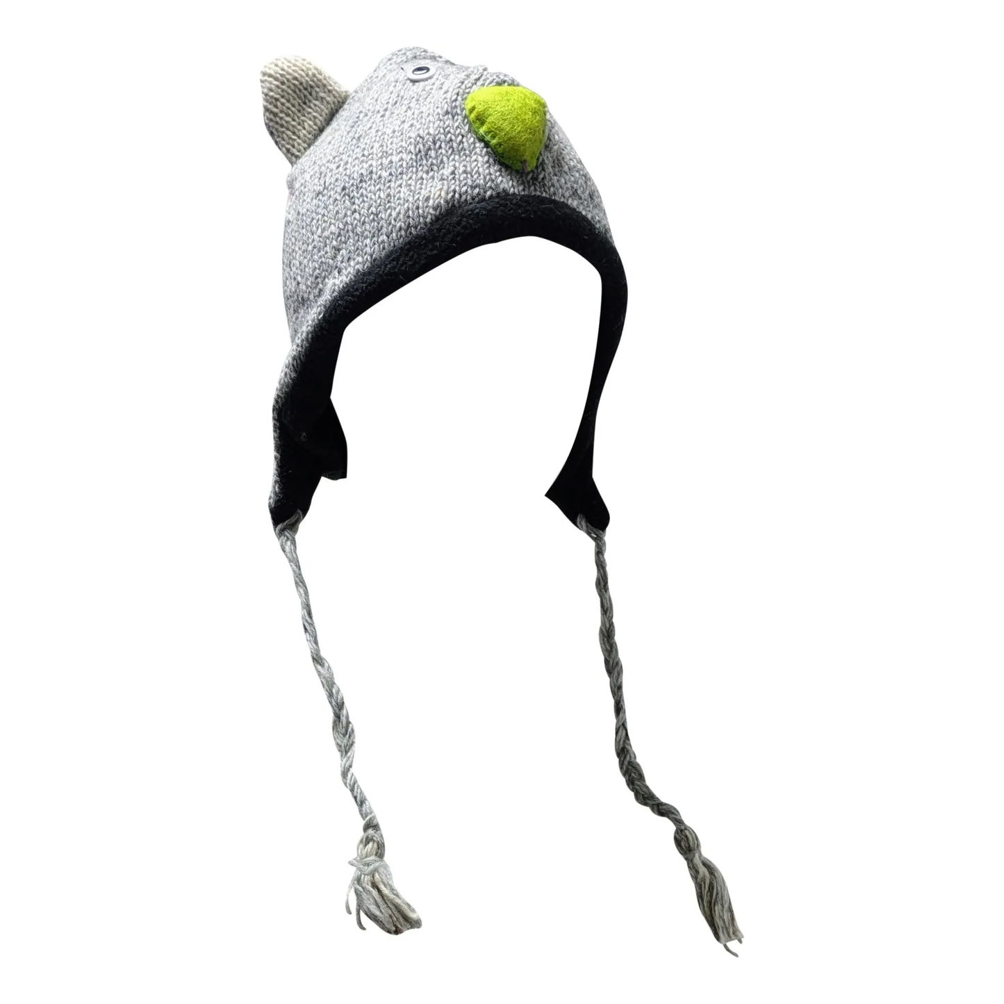Handmade Wool Knit Animal Character Hat with Fleece Lining - P167