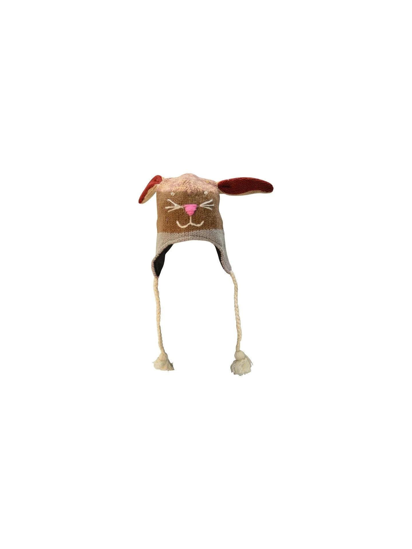 Handmade Wool Knit Animal Character Hat with Fleece Lining - P17