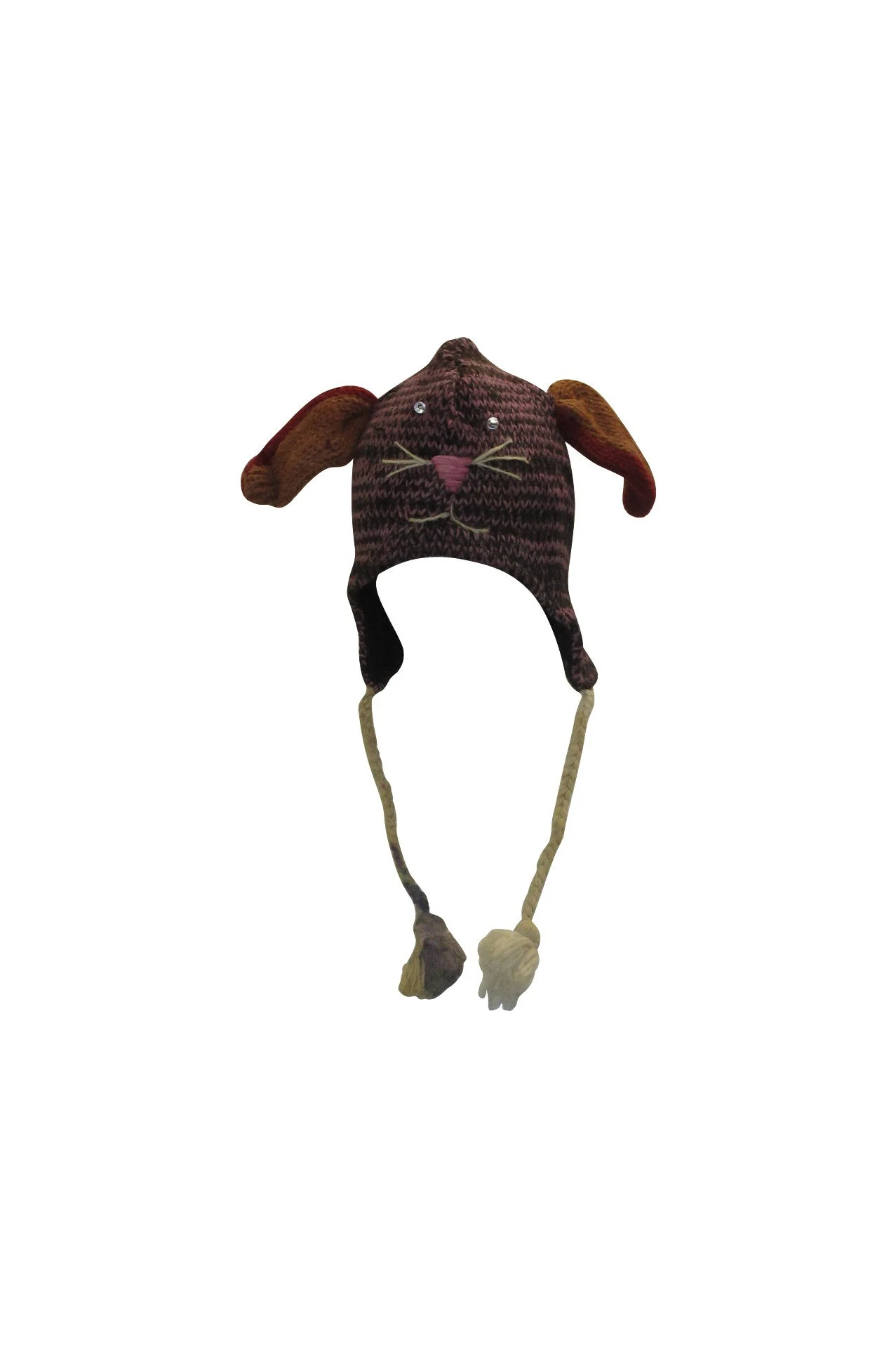 Handmade Wool Knit Animal Character Hat with Fleece Lining - P143
