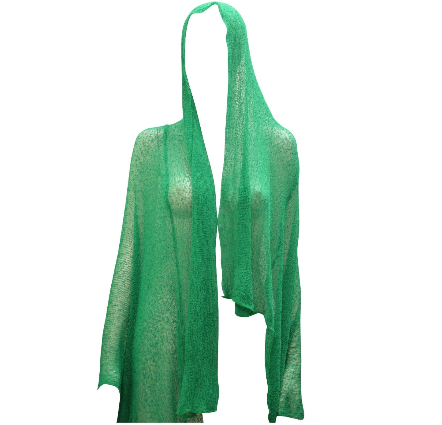 Womens Knit Shrug Boho Crochet Hood Cardigan Long Cover up Top Free Size 14-20 Jade