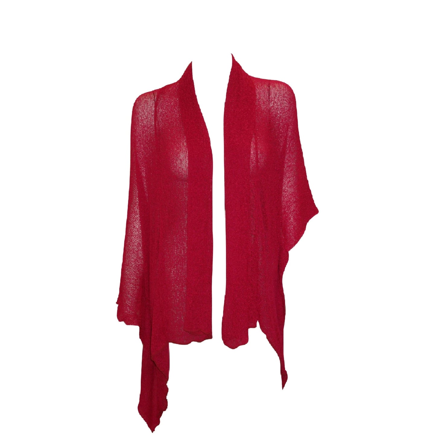 Womens Knit Shrug Boho Crochet Hood Cardigan Long Cover up Top Free Size 14-20 Fuchsia