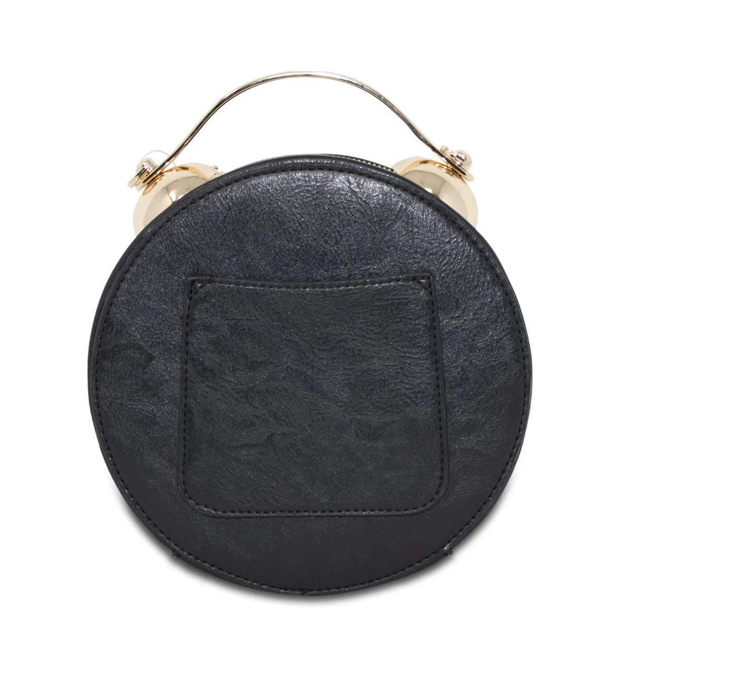 STATEMENT VINTAGE ANTIQUE REAL CLOCK TOTE BAG STEAMPUNK STYLE BLACK PORTABLE HANDBAG