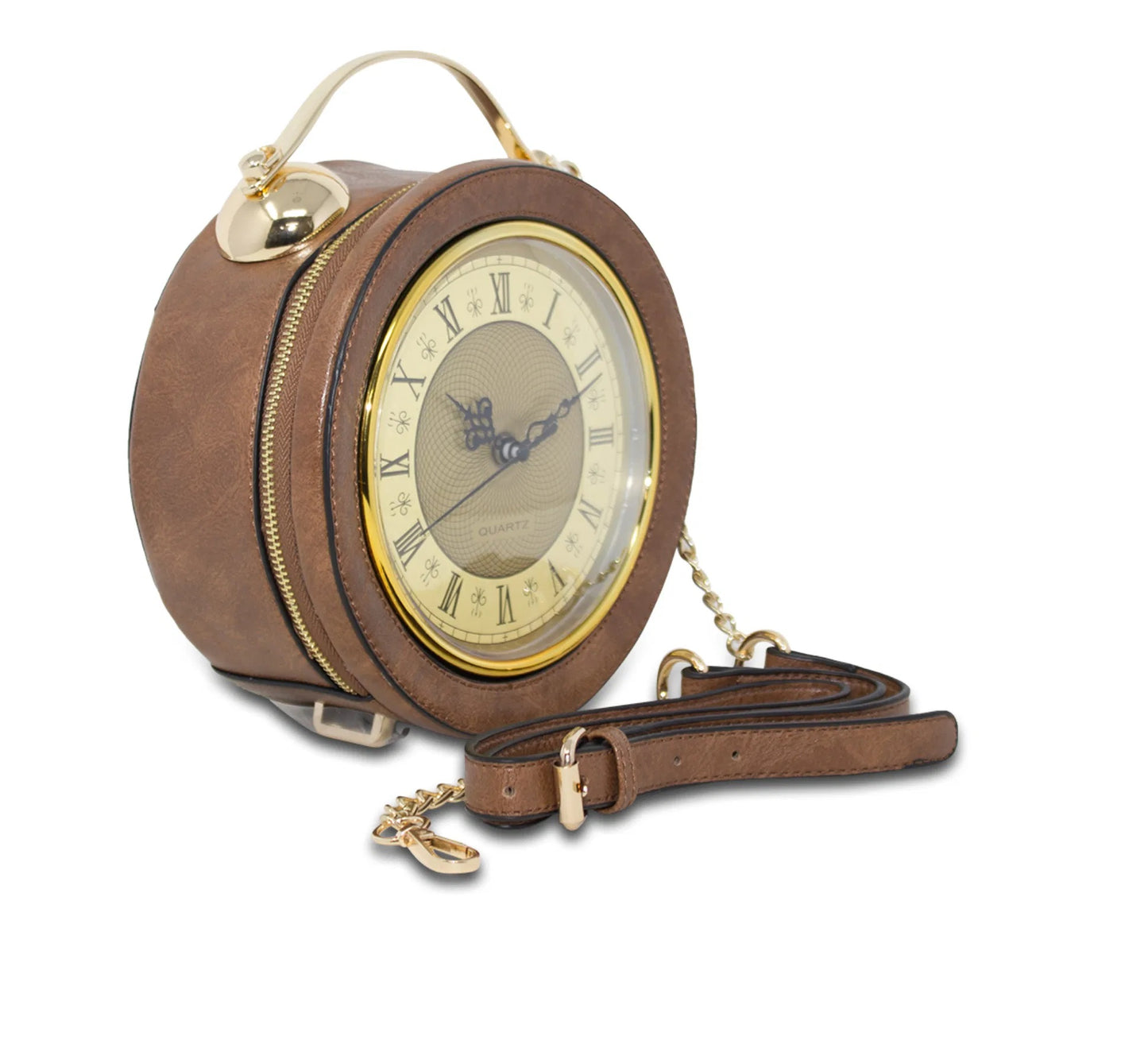 STATEMENT VINTAGE ANTIQUE REAL CLOCK TOTE BAG STEAMPUNK STYLE PORTABLE HANDBAG