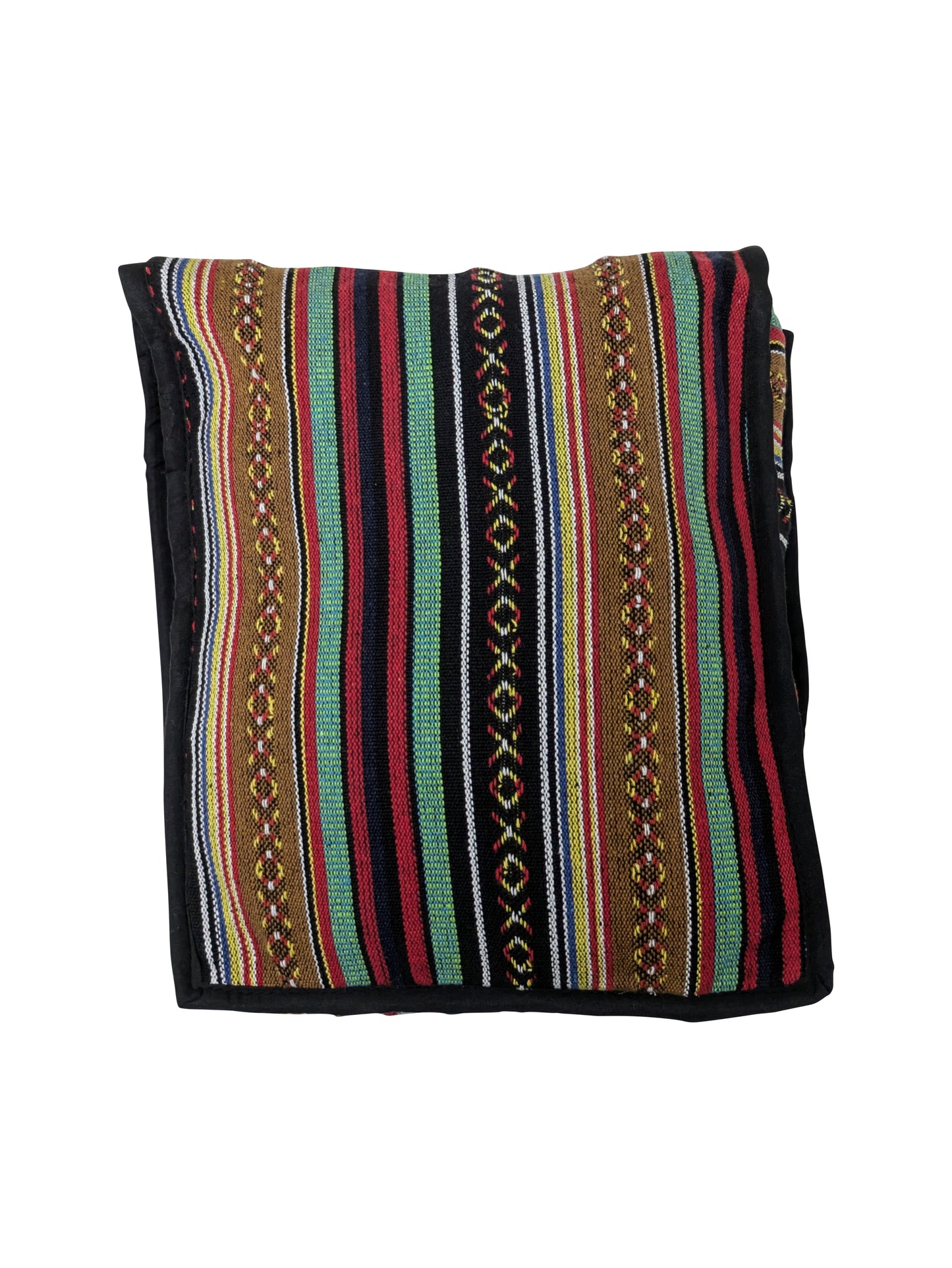 Women's Ladies Embroidered Aztec Print Cotton Honeybee Messenger Bag Front Zip Detail P3