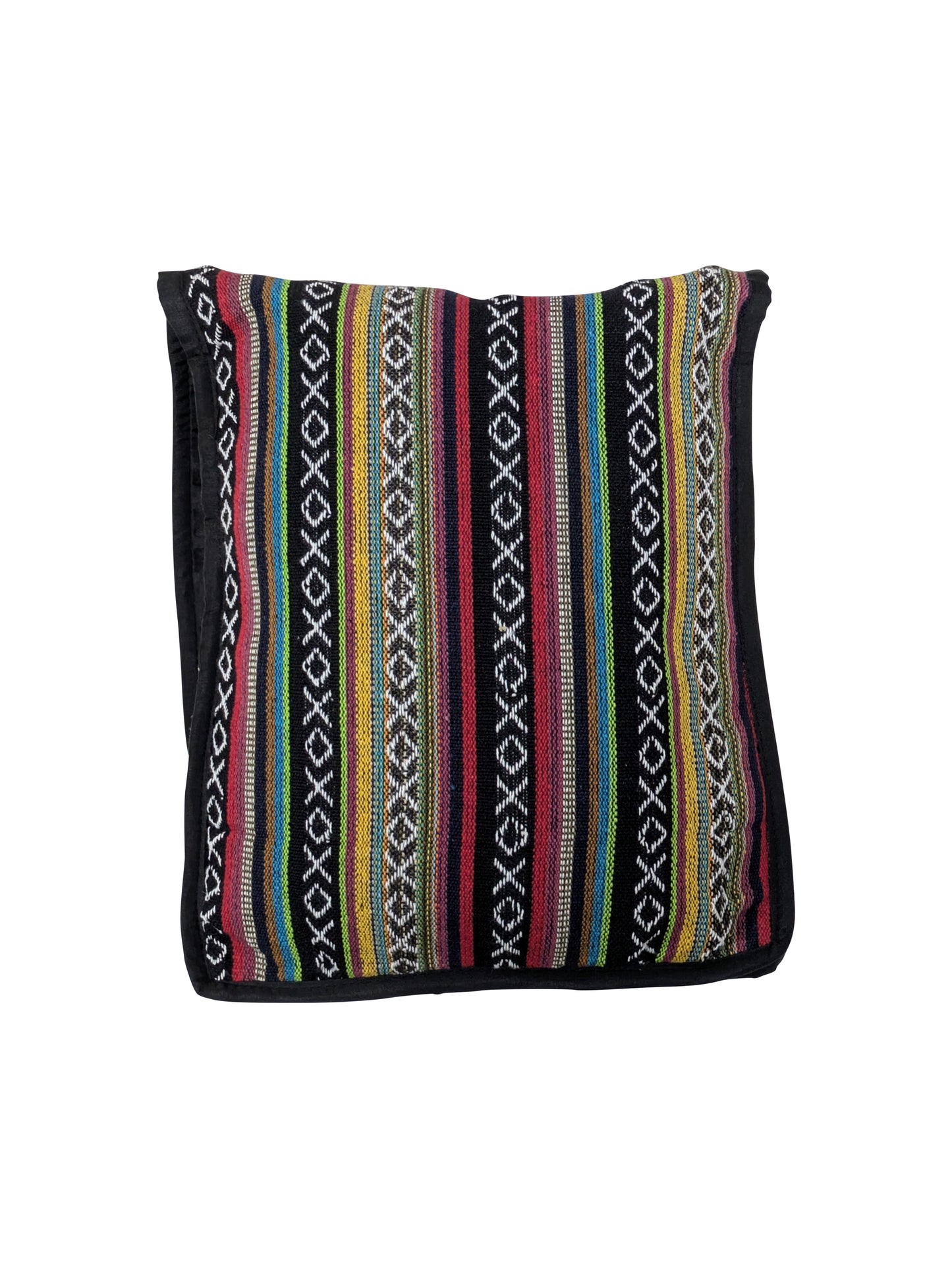 Women's Ladies Embroidered Aztec Print Cotton Honeybee Messenger Bag Front Zip Detail P4