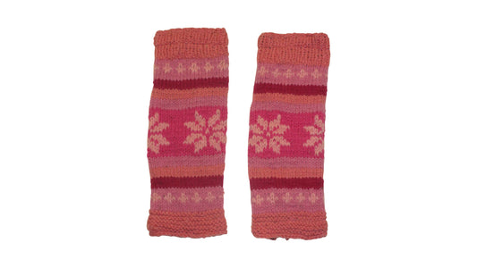 Ladies Womens Winter 100% Wool Leg Warmers Hand Knit Fleece Lined With Side Zips P16