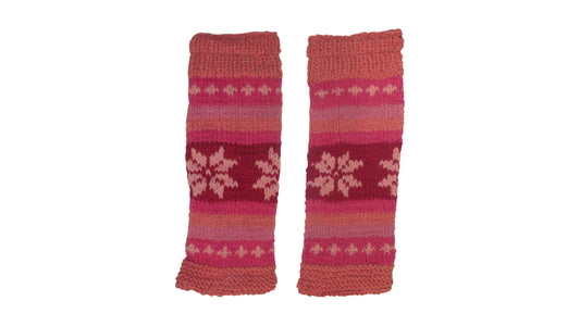 Ladies Womens Winter 100% Wool Leg Warmers Hand Knit Fleece Lined With Side Zips P19