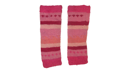 Ladies Womens Winter 100% Wool Leg Warmers Hand Knit Fleece Lined With Side Zips P20