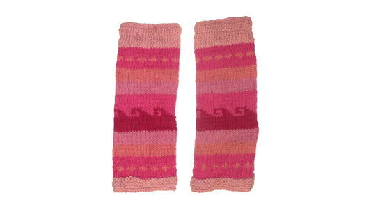 Ladies Womens Winter 100% Wool Leg Warmers Hand Knit Fleece Lined With Side Zips P24